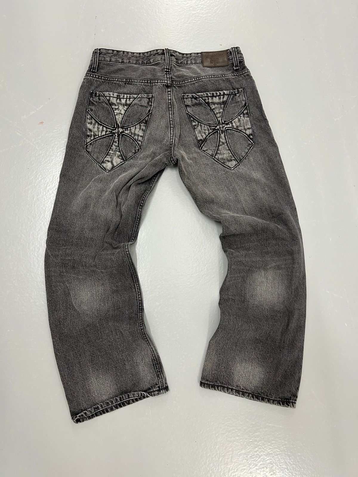 Pre-owned Affliction X Jnco Crazy Vintage Y2k Affliction Cross Style Faded Black Grunge