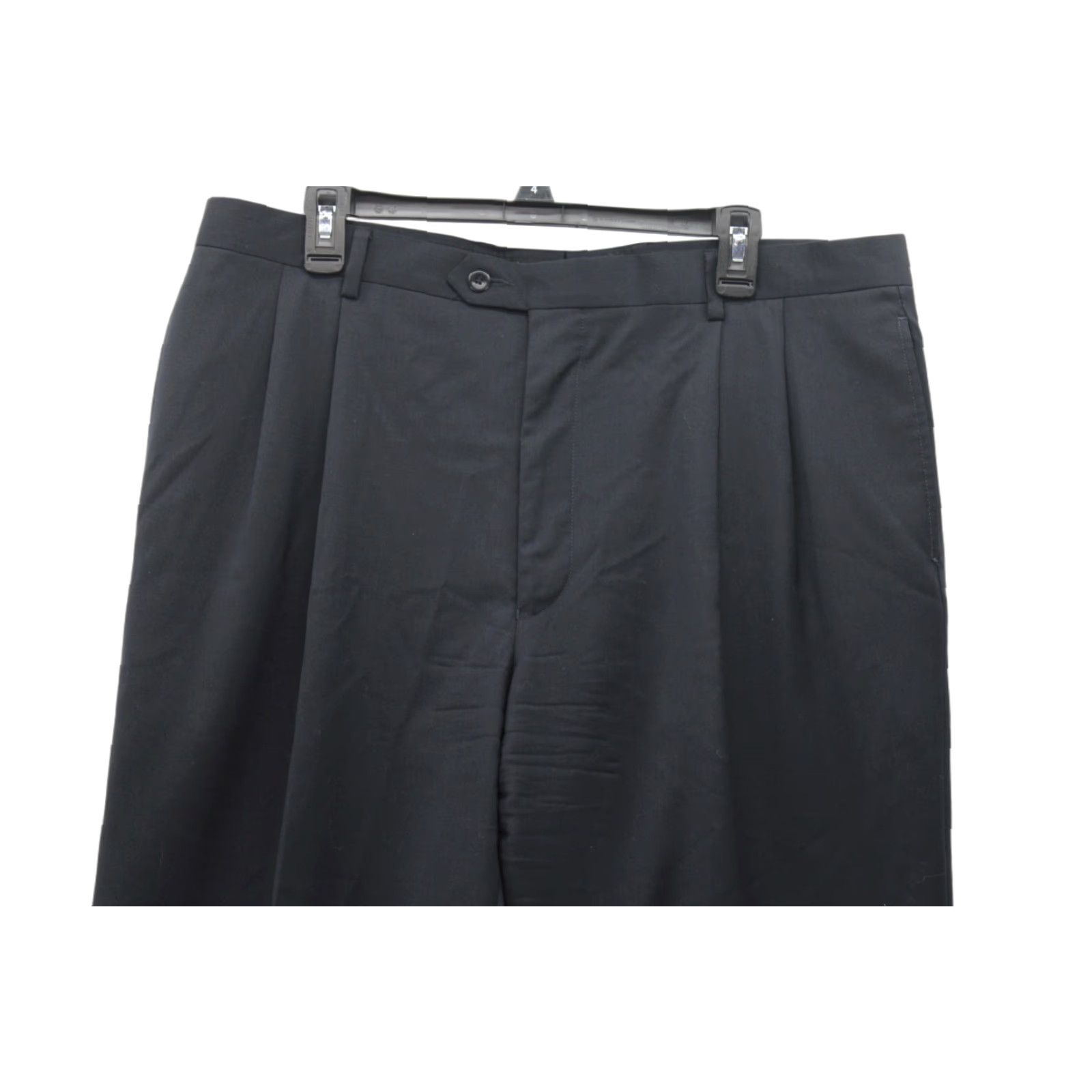 Jos. A. Bank Jos A Bank Pants Mens 38R Black Traditional Dress Wool Pleated Cuffed Preppy Size US 38 / EU 54 - 1 Thumbnail