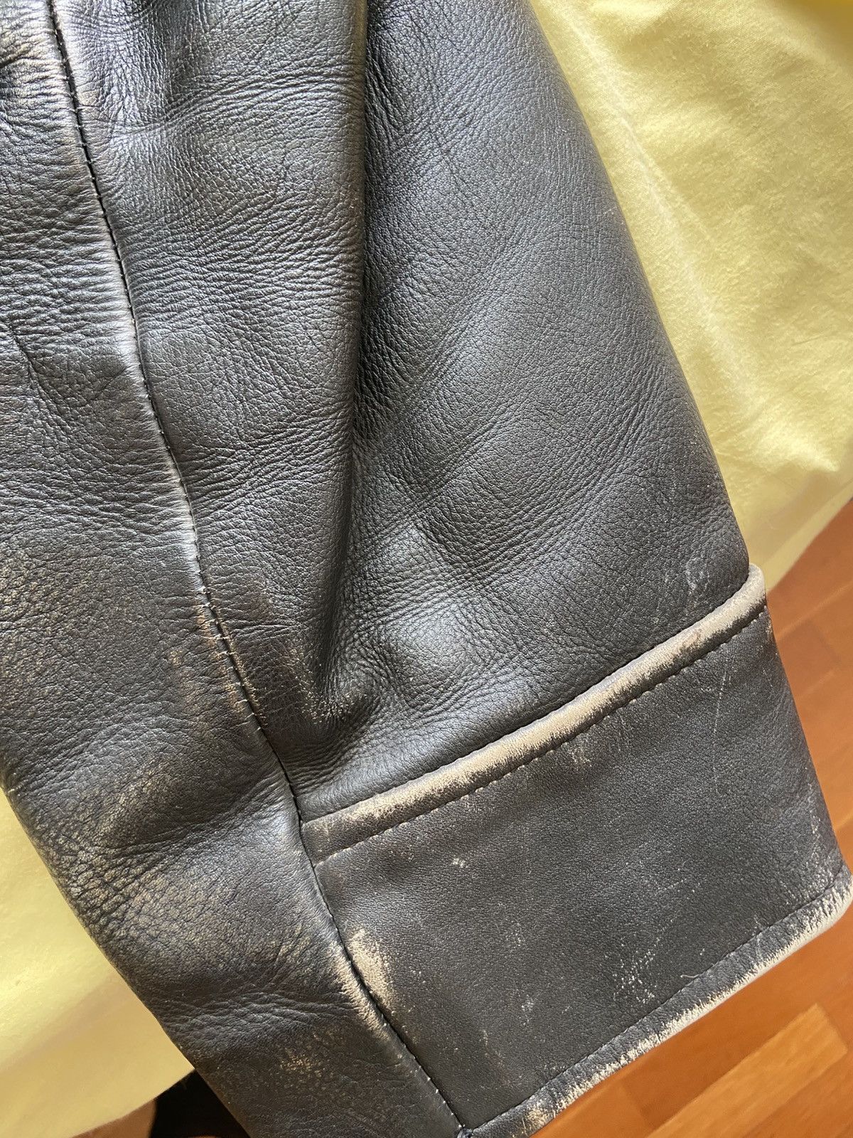 Genuine Leather Vintage real heavy leather bomber jacket Size US XXL / EU 58 / 5 - 8 Thumbnail