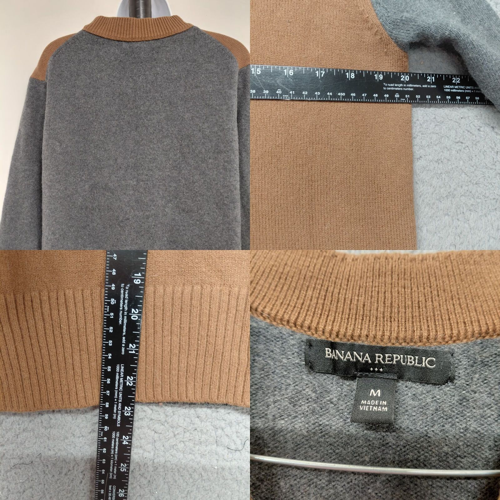 Banana Republic Banana Republic Sweater Womens M Brown/Gray Long Sleeve Crewneck Wool Blend Knit Pullover Size M / US 6-8 / IT 42-44 - 8 Thumbnail