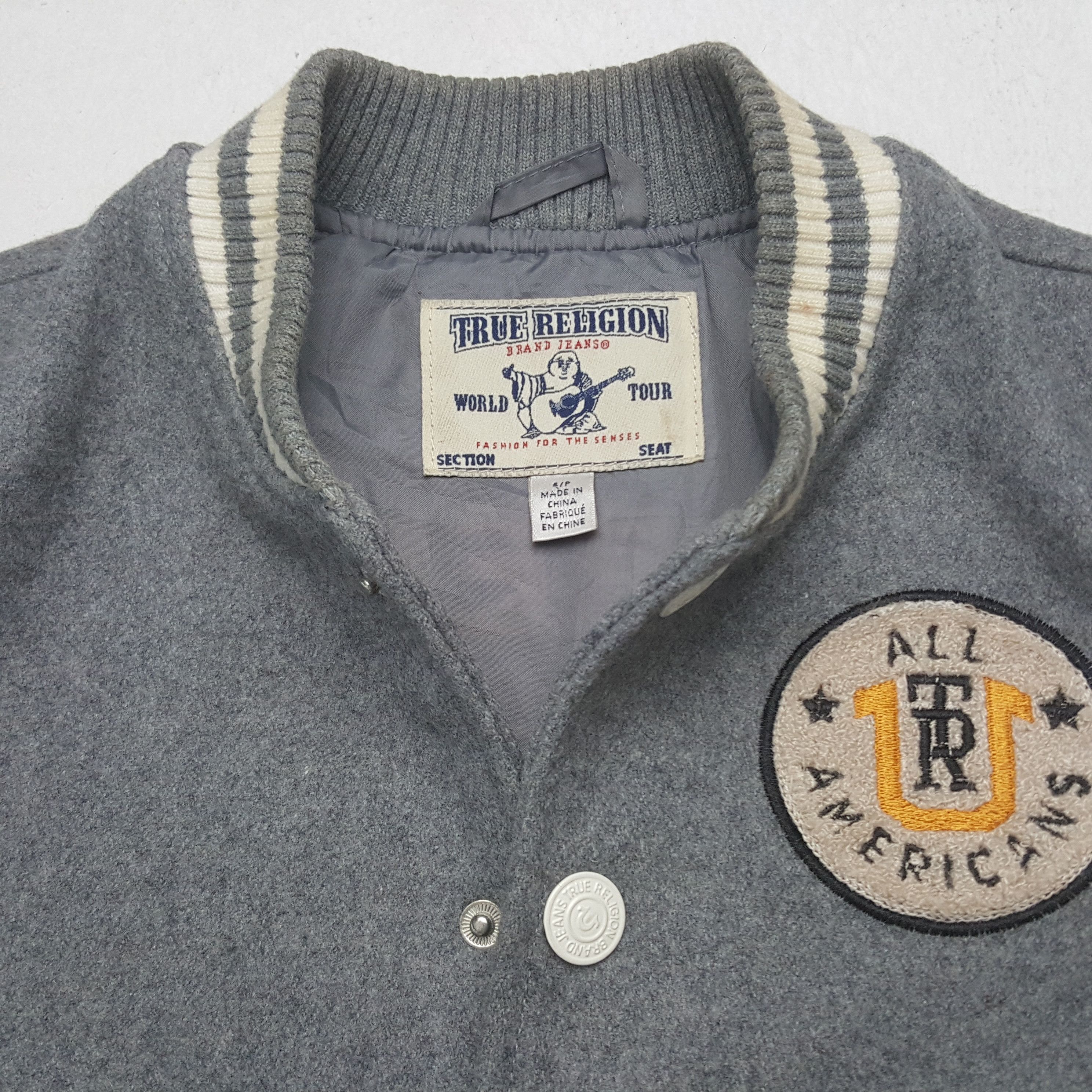True Religion Vintage True Religion Patch Varsity Jacket Size XS / US 0-2 / IT 36-38 - 5 Thumbnail