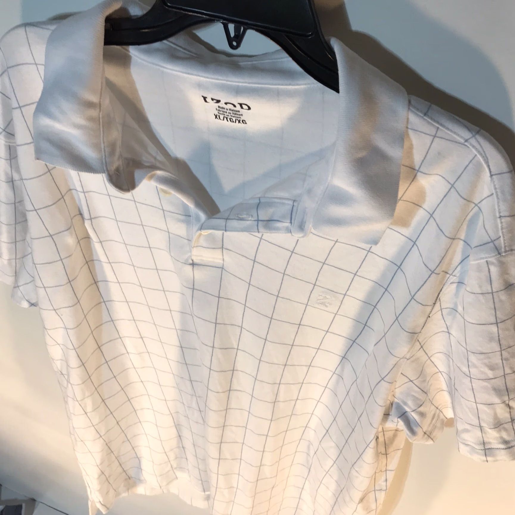 Izod IZOD Striped Polo Shirt Mens XL White/Blue 1/4 Button Casual Activewear Size US XL / EU 56 / 4 - 2 Thumbnail