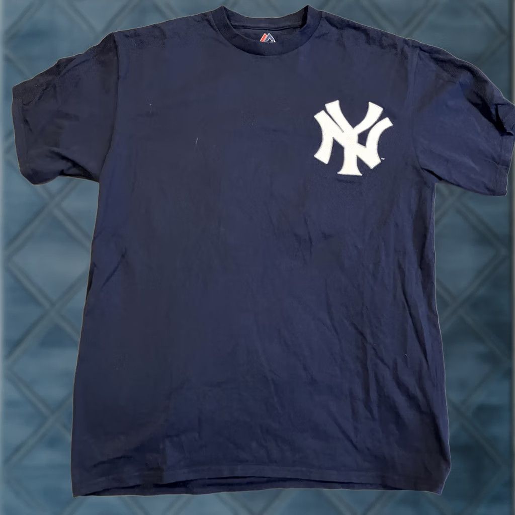 X-LARGE Majestic - New York Yankees - Didi Gregorius - #18 Player Jersey T Shirt - Large - Blue - Cotton - Short Sleeve - Crew Neck - Men Size US L / EU 52-54 / 3 - 1 Thumbnail