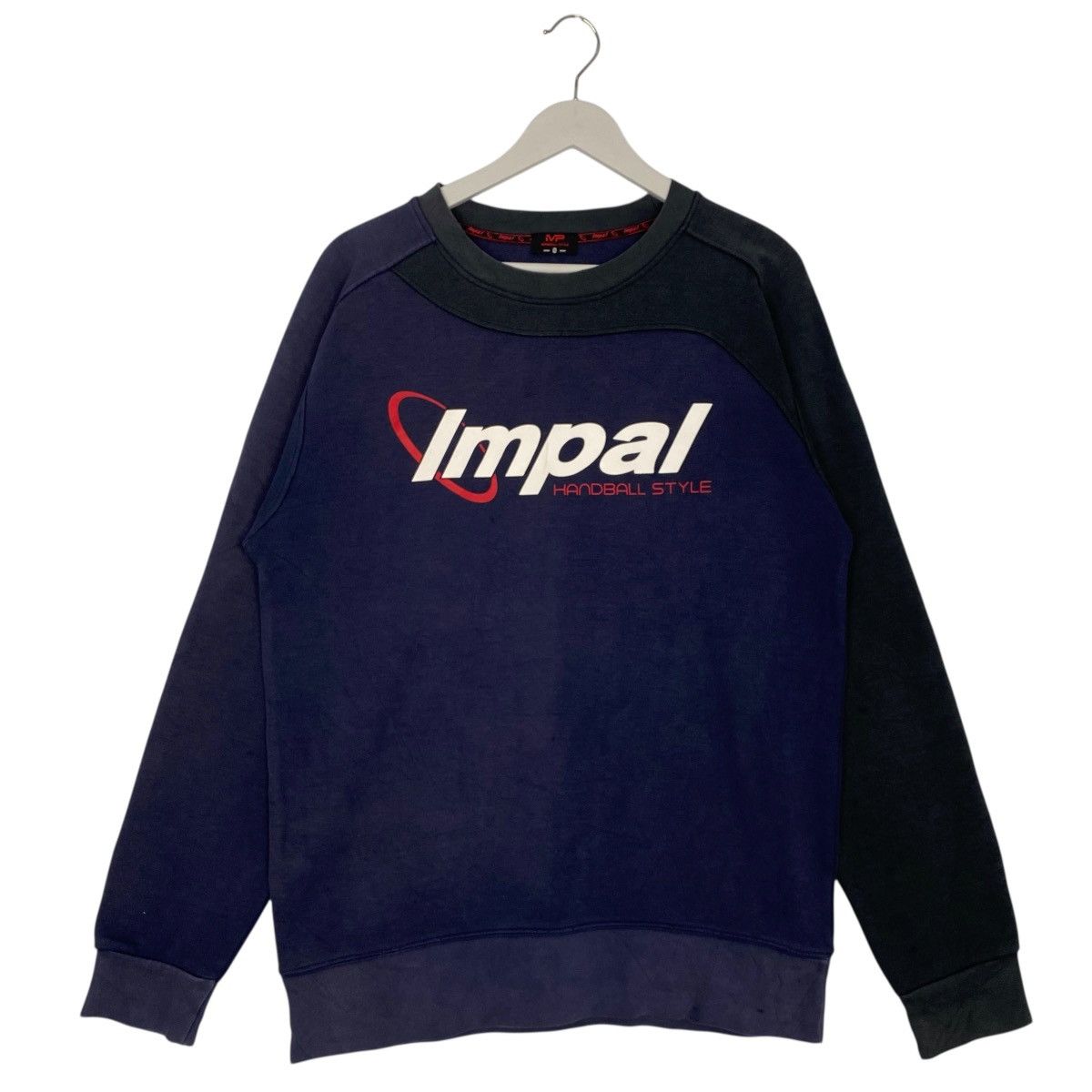 Vintage Handball Style Crewneck Sweatshirt NavyBlue Size M