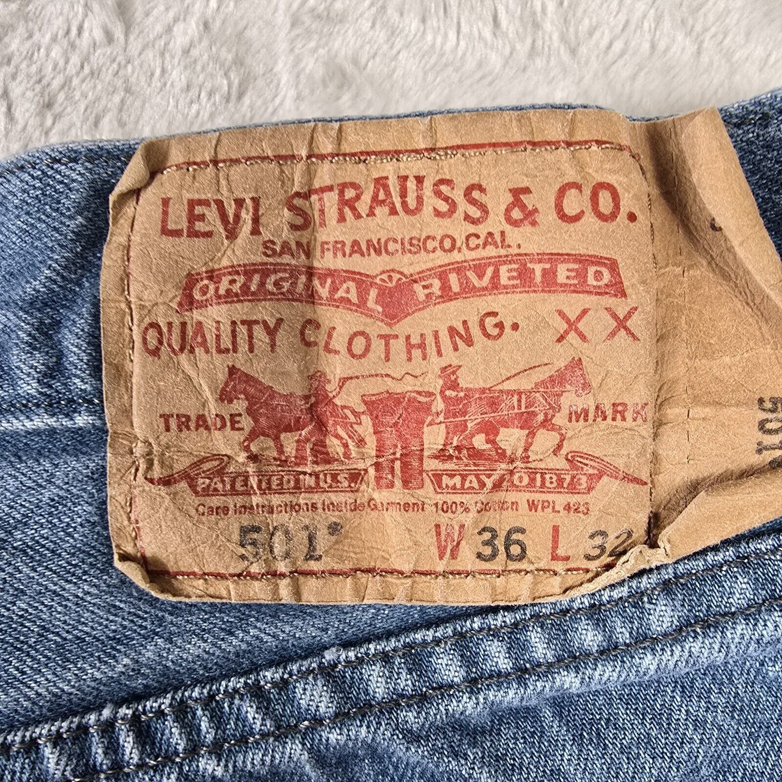Levi's Levis 501 Denim Jeans Mens 36x32 Aqua Teal Blue (34x28) Size US 36 / EU 52 - 12 Thumbnail