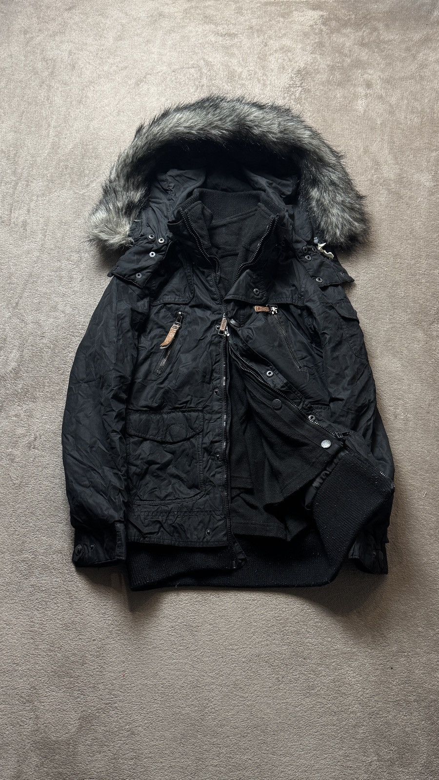 Japanese Brand Khujo faded Fur Hood Jacket ifsixwasnine LGB goa Abercrombie Size US M / EU 48-50 / 2 - 1 Thumbnail