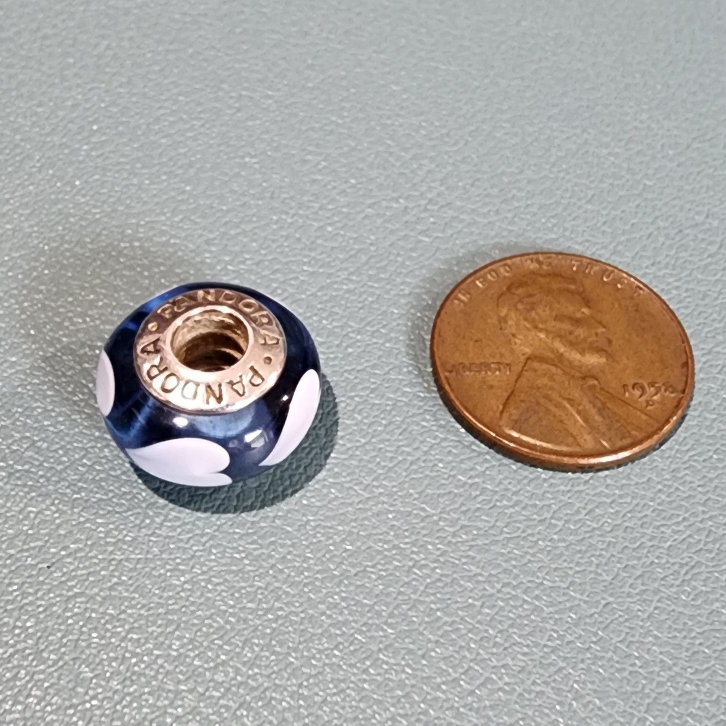 pandora Pandora Sterling Silver Blue Love Hearts Murano Glass Charm Size ONE SIZE - 3 Thumbnail