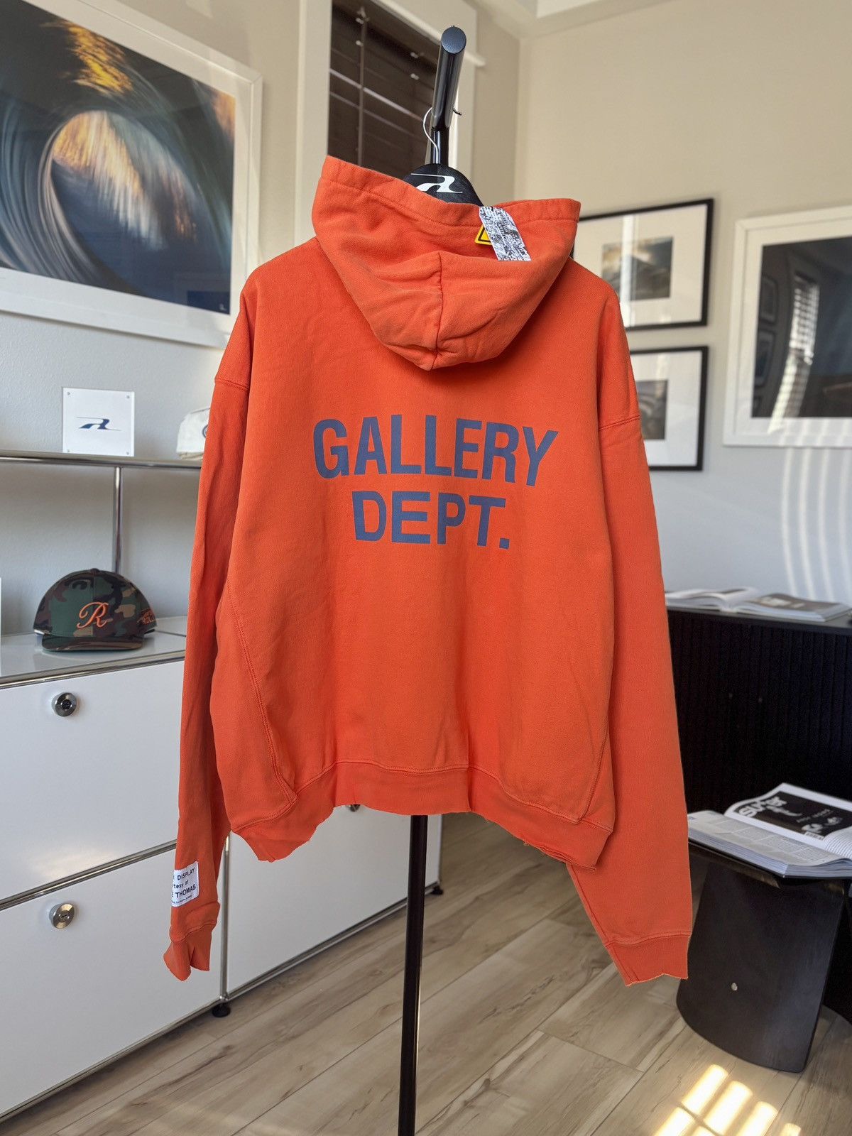 MIAMI | ORANGE + BLUE LOGO DISTRESSED HOODIE
