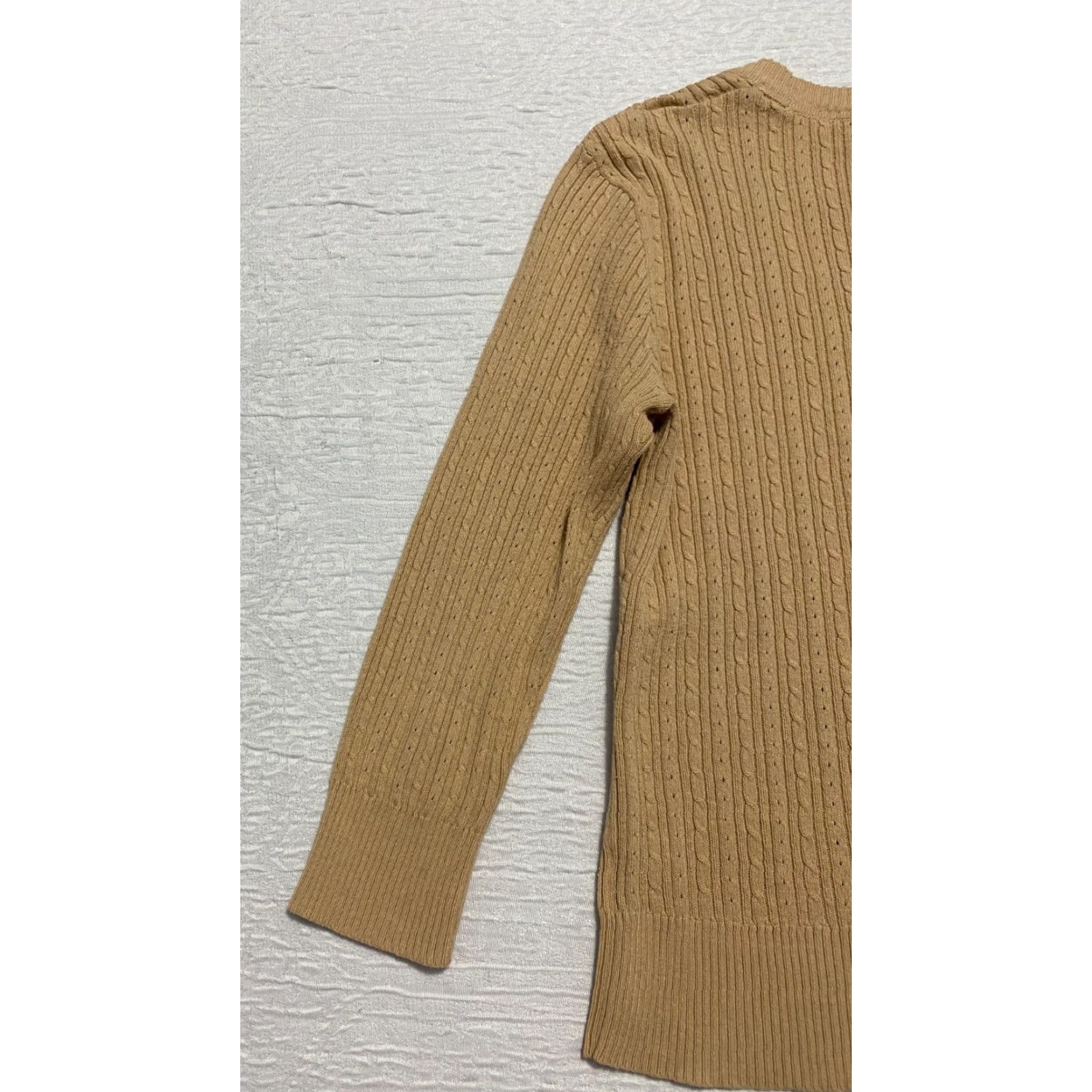 Vintage St. John's Bay Women's Sweater Cable-Knit Crew Neck Long Sleeve Beige Size M Pullover Casual Knitwear Womens Size M / US 6-8 / IT 42-44 - 3 Thumbnail