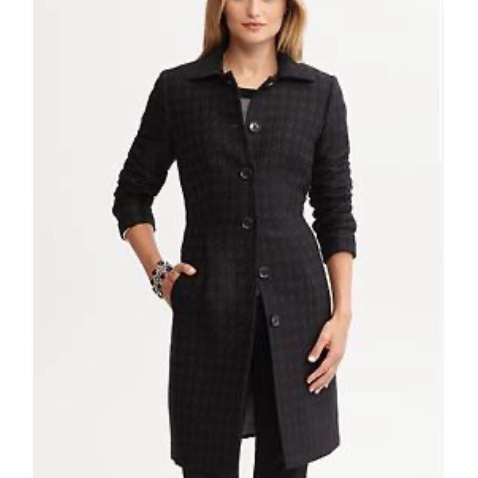 Express Express Coat Lady Coat Stretch Collar Button Lined 5/6 Size M / US 6-8 / IT 42-44 - 1 Thumbnail