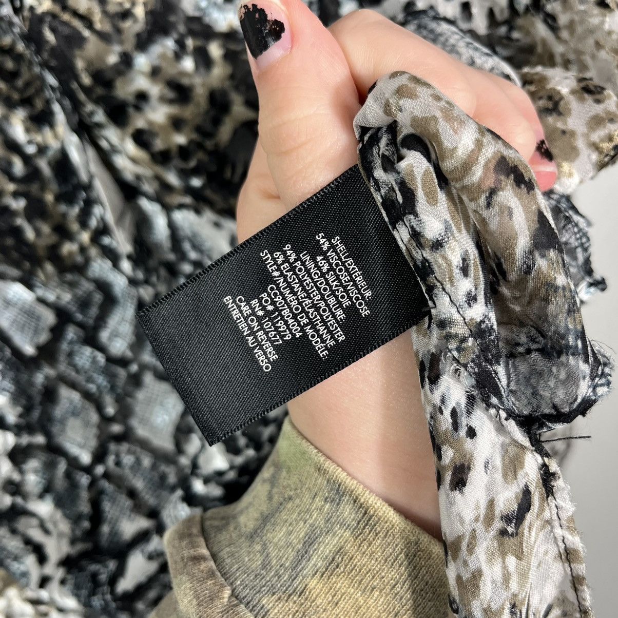 Alice + Olivia Silk Velvet Burnout Animal Print Blouse