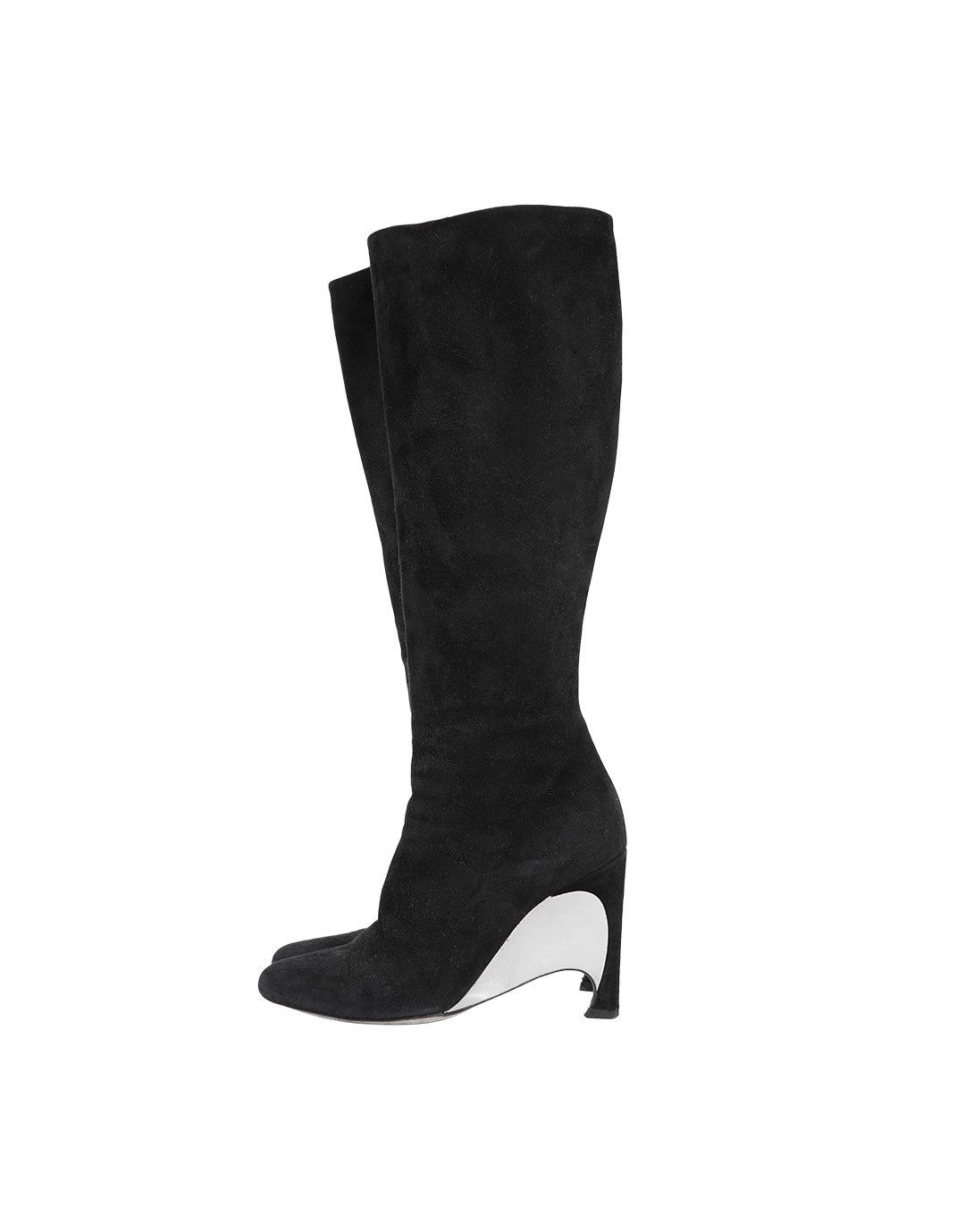 Dior Dior Black Suede Knee Boots Size US 8 / IT 38 - 1 Thumbnail