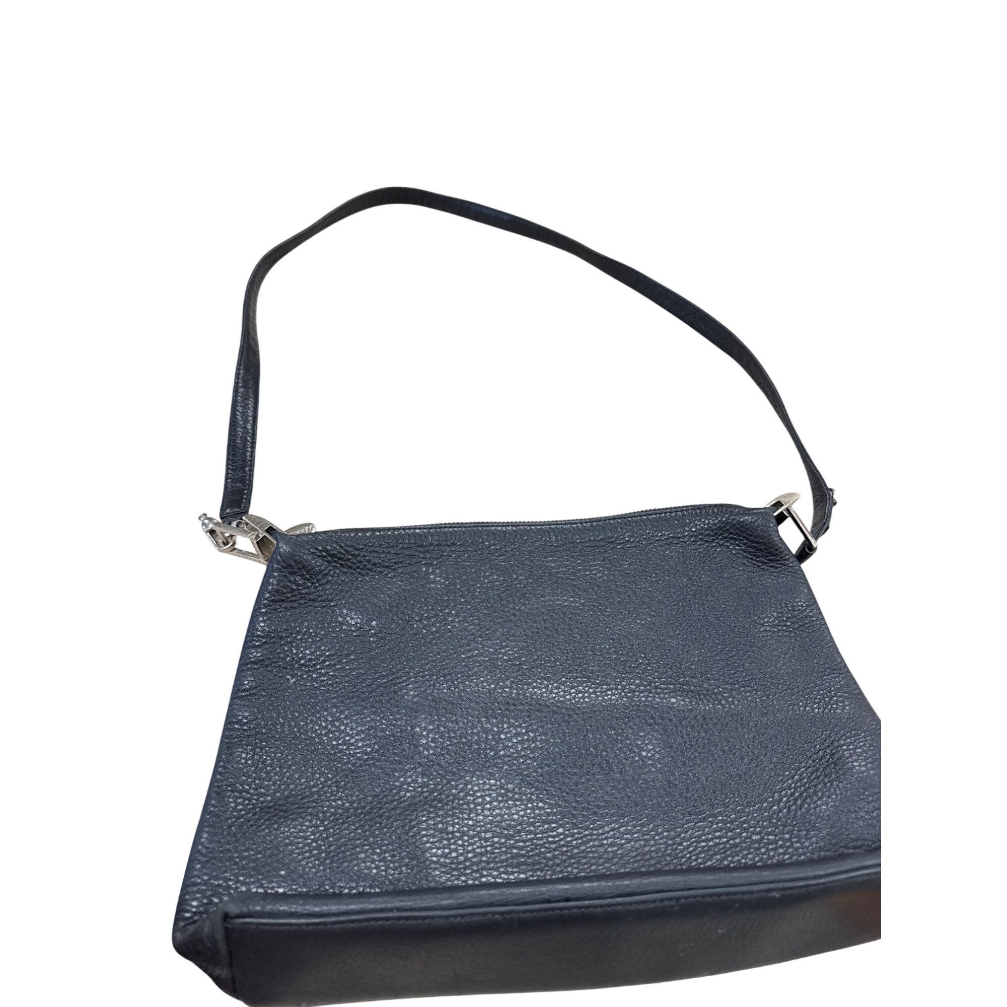 Monet Monet Womens Black Pebbled Leather Shoulder Bag 9x12 Inches Size ONE SIZE - 4 Thumbnail