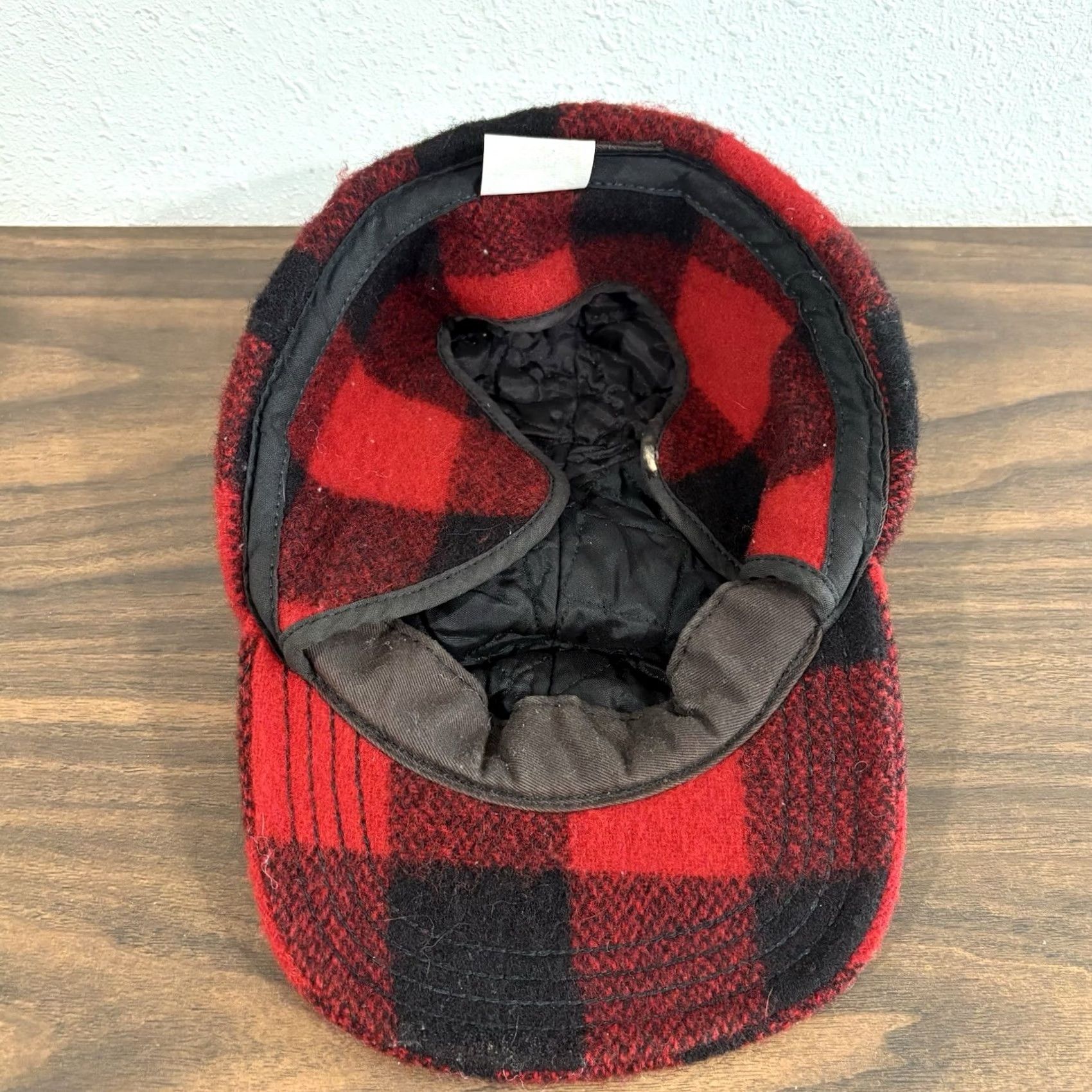 Vintage VINTAGE Buffalo Plaid Wool Winter Hat Ear-Flaps Red Black Check Size XL USA Trapper Hat Unisex Adults Size ONE SIZE - 8 Thumbnail