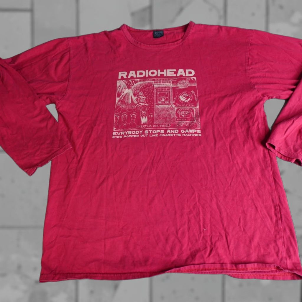 Vintage VINTAGE Radiohead Shirt Men XL Red Graphic Print Crew Neck Long Sleeve 2XL? Size US XL / EU 56 / 4 - 1 Thumbnail
