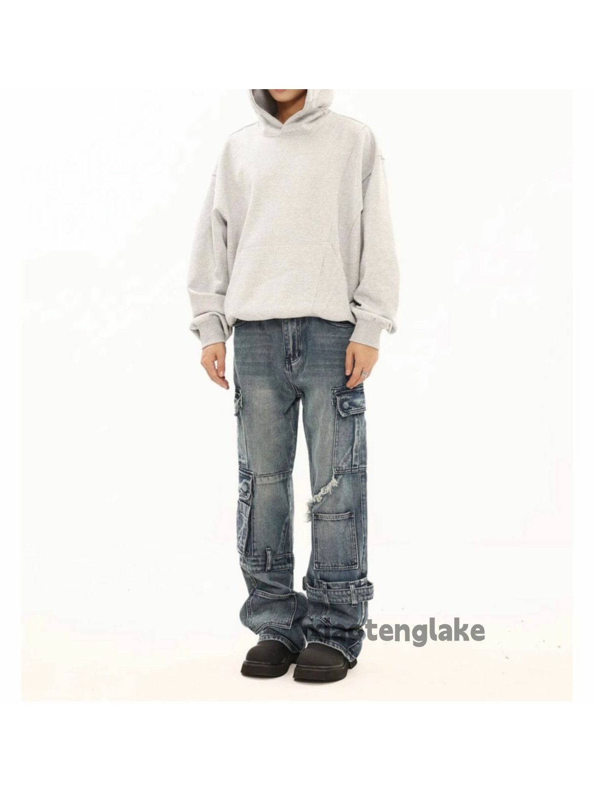 Jean × Vintage washed faded utility skate punk flared cargo jeans Size US 32 / EU 48 - 7 Thumbnail
