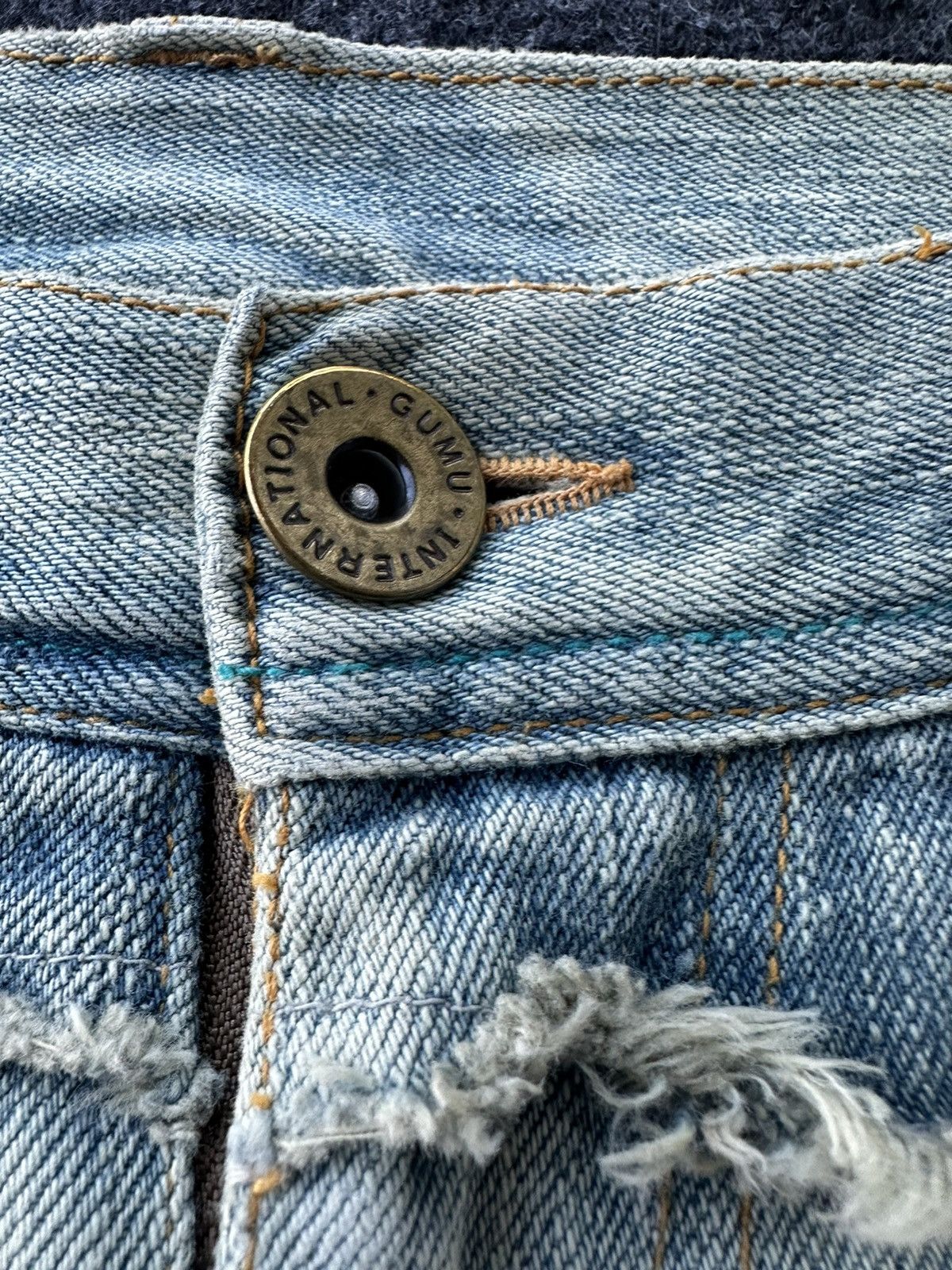 PPFM Vintage Gumu International Distressed Denim 32x33 D171 Size US 32 / EU 48 - 12 Thumbnail