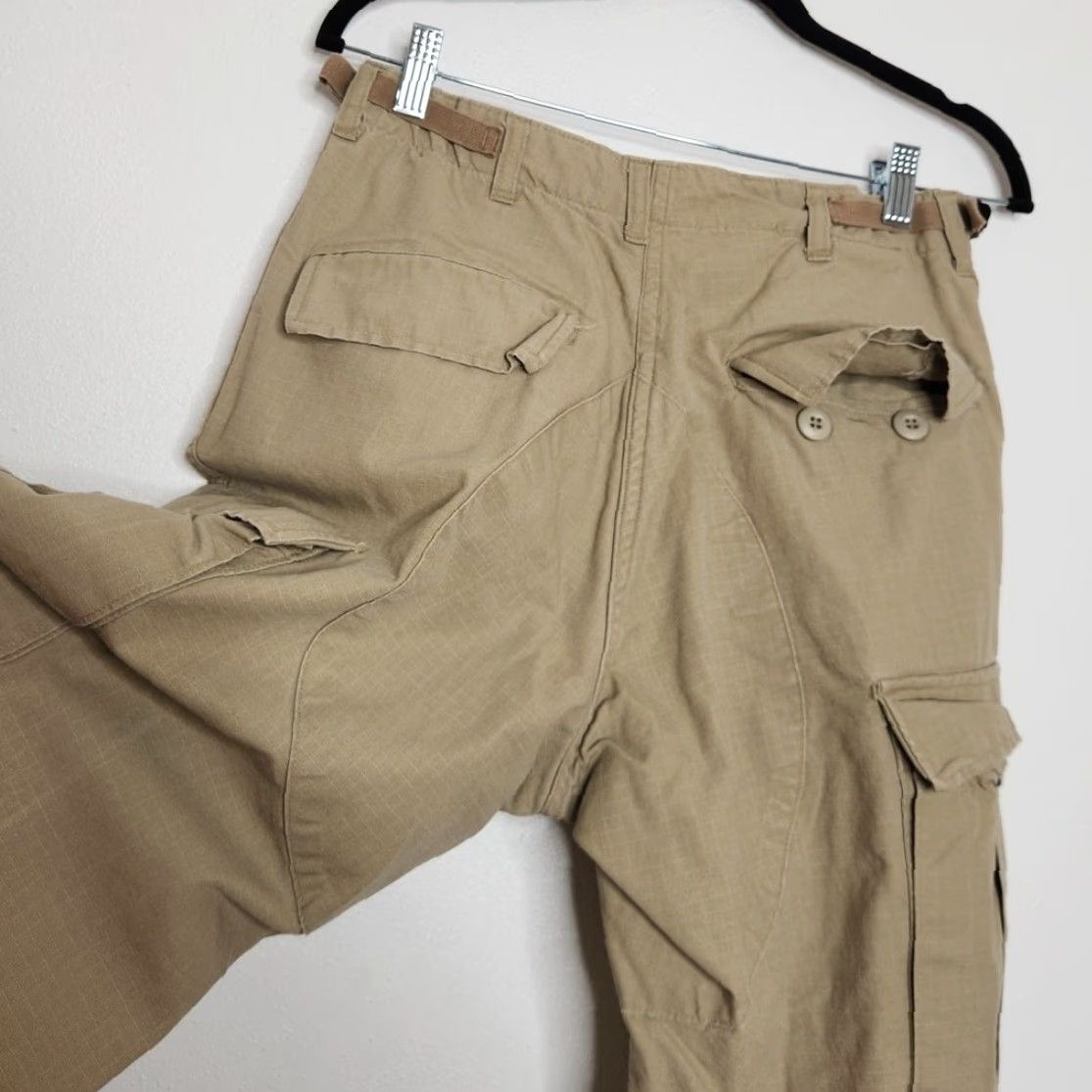 Vintage VINTAGE Army Cargo Pants Bottoms Men Small Regular Tan Khaki 90s Y2K Grunge Cargo Pants Mens Small Regular Tan Khaki Size US 29 - 4 Thumbnail