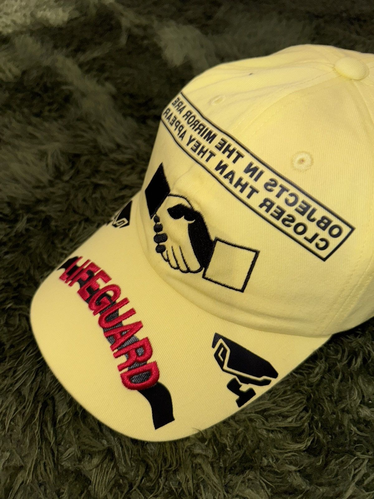 032c [OS] 032c Logo Embroidery “WARNING” Cap Yellow Size ONE SIZE - 2 Thumbnail