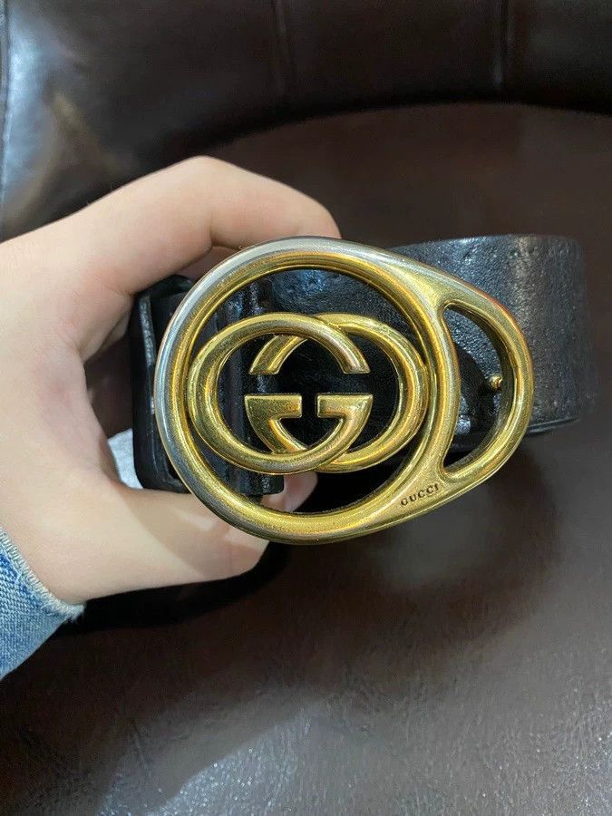 Gucci Gucci Leather Belt with Logo Buckle-2505 Size ONE SIZE - 2 Thumbnail