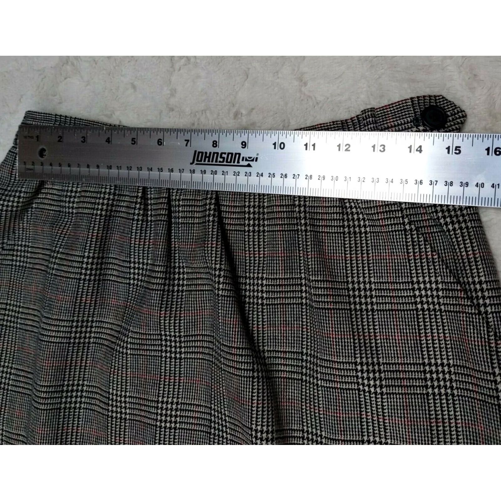 Talbots Talbots Austin Hills Skirt A-Line Midi Women 16 Black White Plaid Pockets Zip Button Fall Spring Summer Vintage No Size 38" / US 16 / IT 52 - 6 Thumbnail
