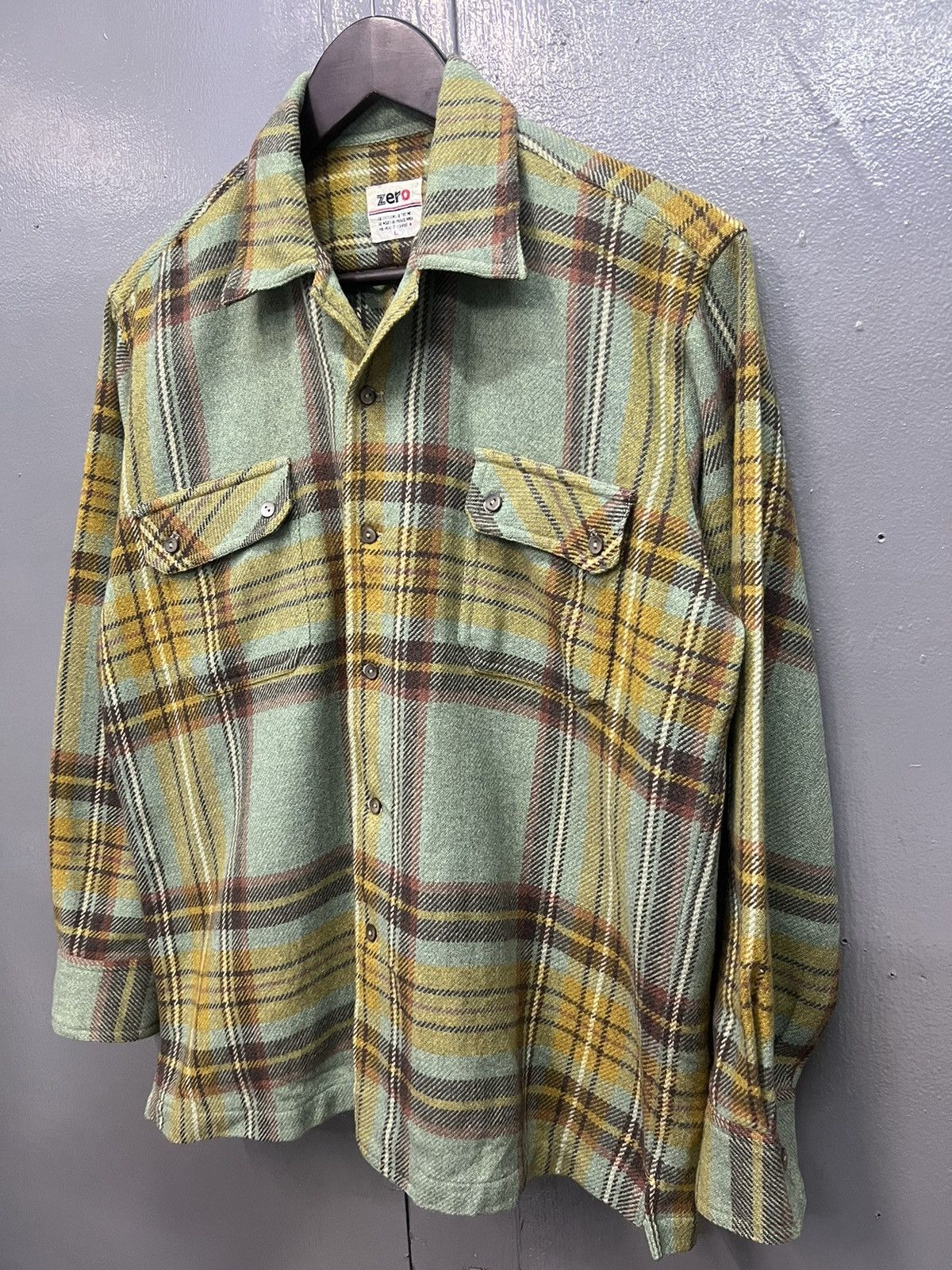 Vintage VINTAGE ZERO WOOL SHIRT BUTTON UP Size US L / EU 52-54 / 3 - 3 Thumbnail