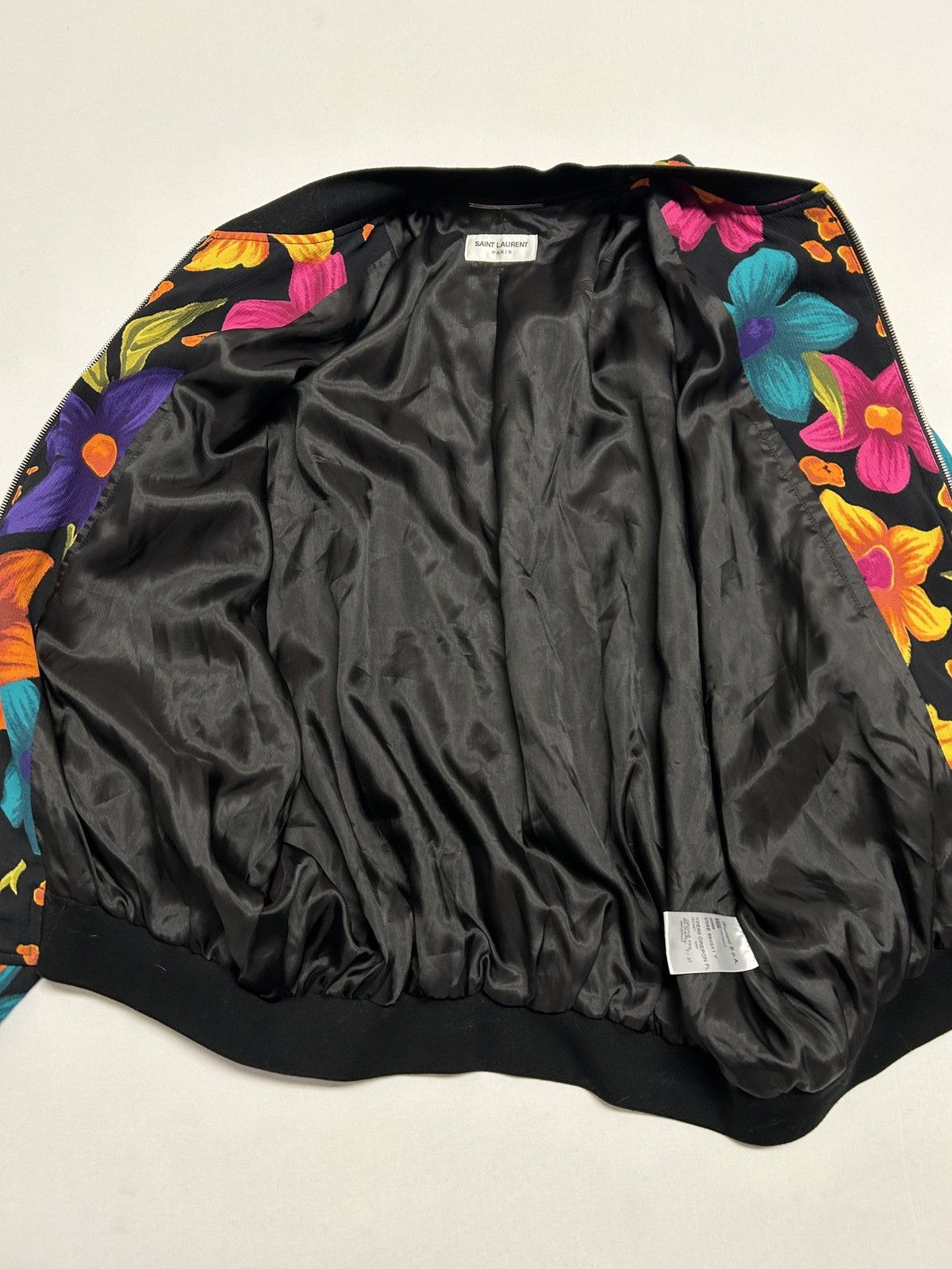 Saint Laurent Paris SS2022 Sample Floral Print Bomber Jacket Size US L / EU 52-54 / 3 - 8 Thumbnail