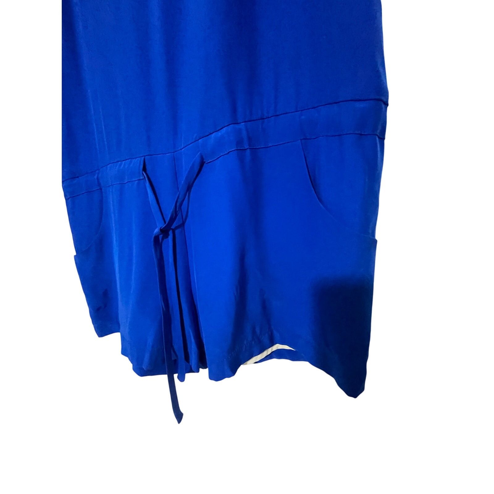 Amanda Uprichard Amanda Uprichard Silk Royal Blue Preppy Michaela Romper Size 22" - 3 Thumbnail