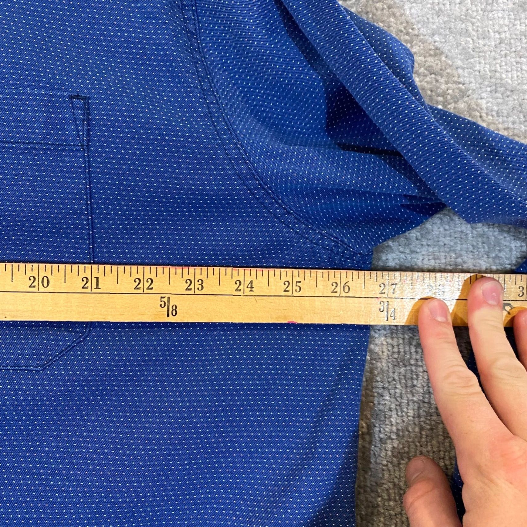 Carbon2Cobalt Carbon 2 Cobalt Shirt Mens Blue XL Micro Dot Button Down Long Sleeve Pocket Size US XL / EU 56 / 4 - 6 Thumbnail