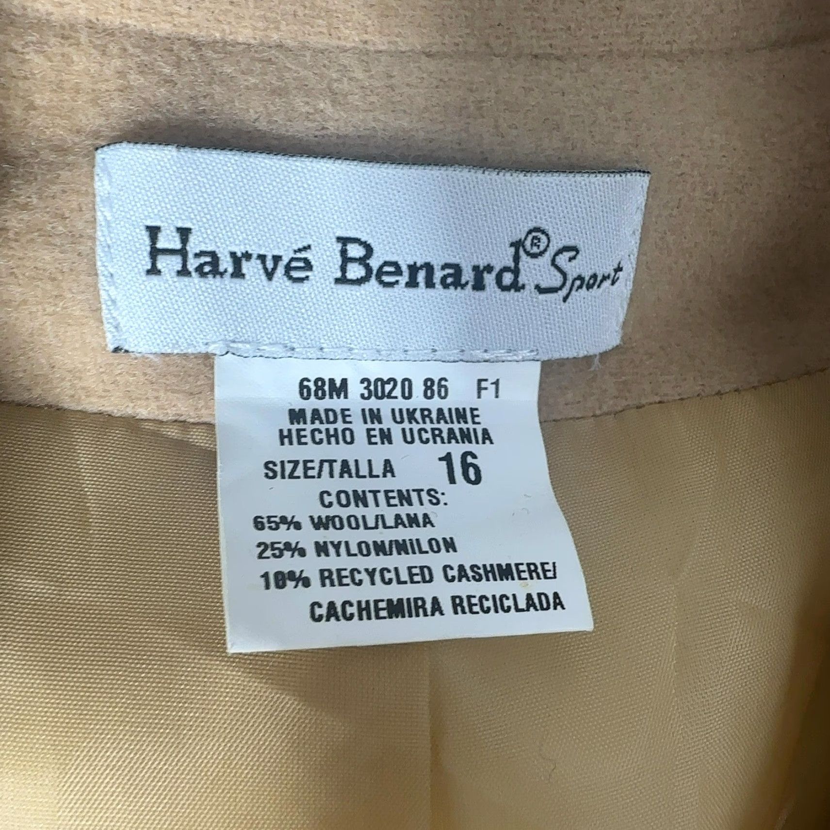 Vintage Harve Benard Sport Blazer Womens 16W Tan Wool Cashmere Button Longline Jacket Coat Size XXL / US 16-18 / IT 52-54 - 7 Thumbnail