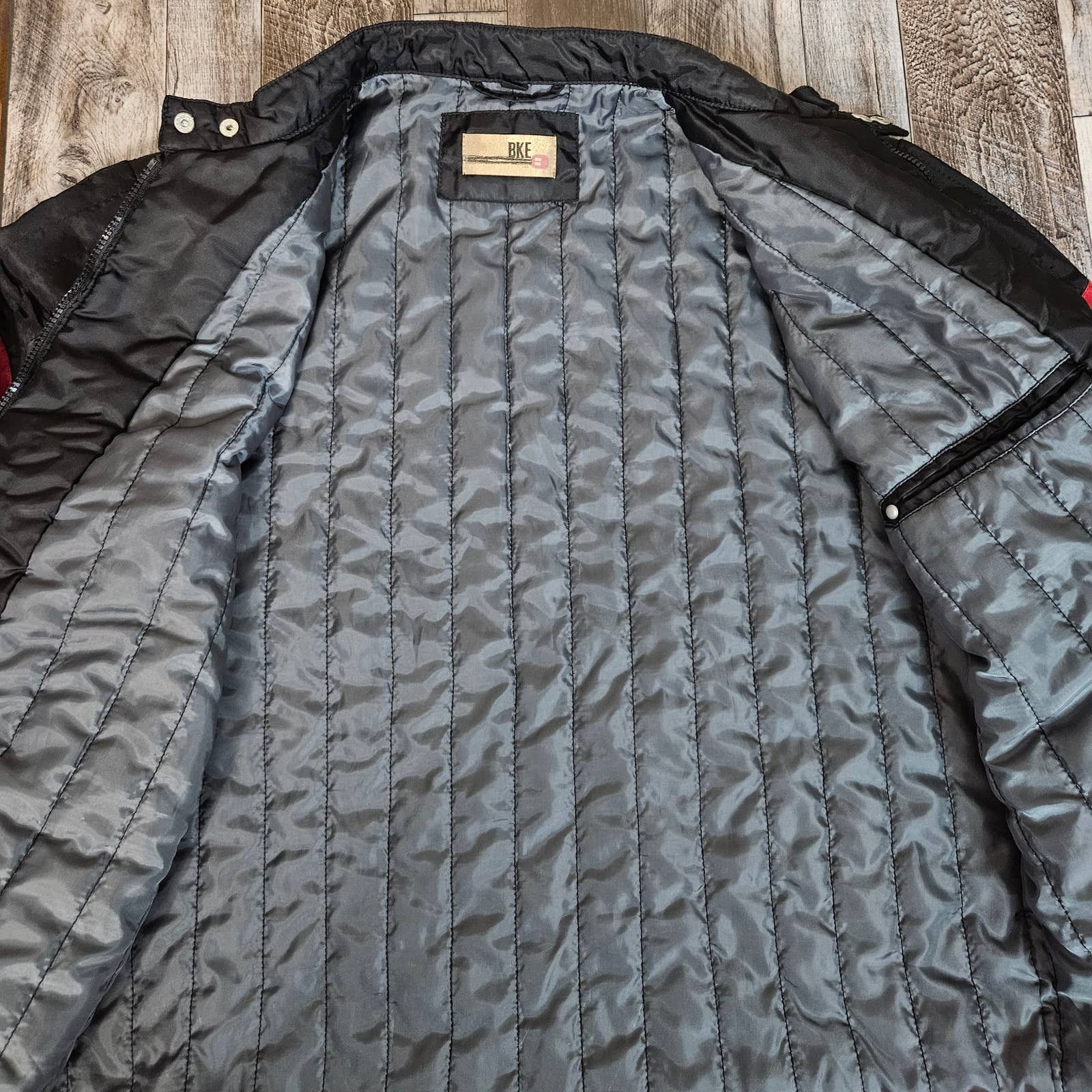 BKE Quilted Moto Bomber Jacket Y2K Quilted Biker
