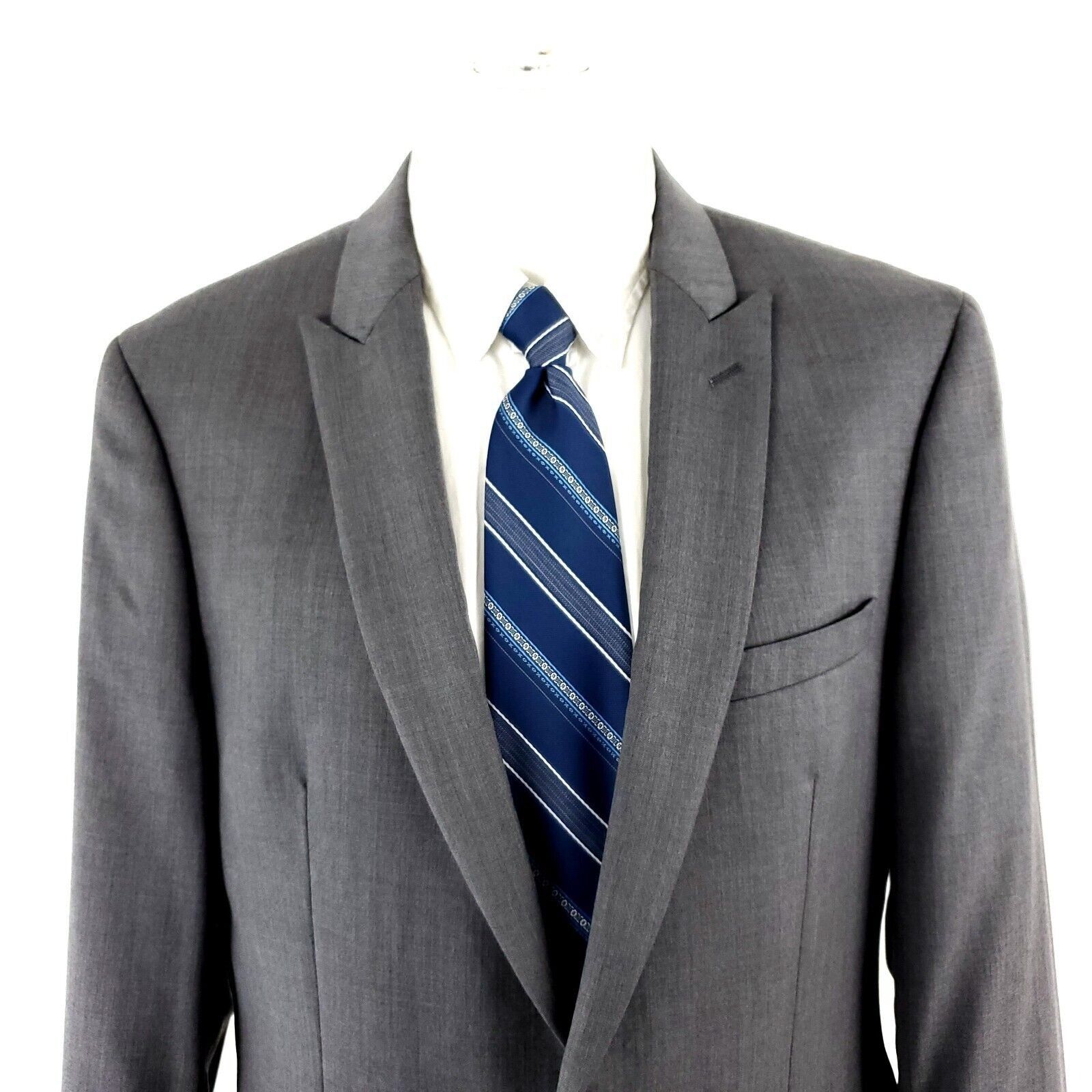 Calvin Klein Calvin Klein Wool 2 Button Blazer 40R Gray Peak Lapel Tagged Size 40R - 1 Thumbnail