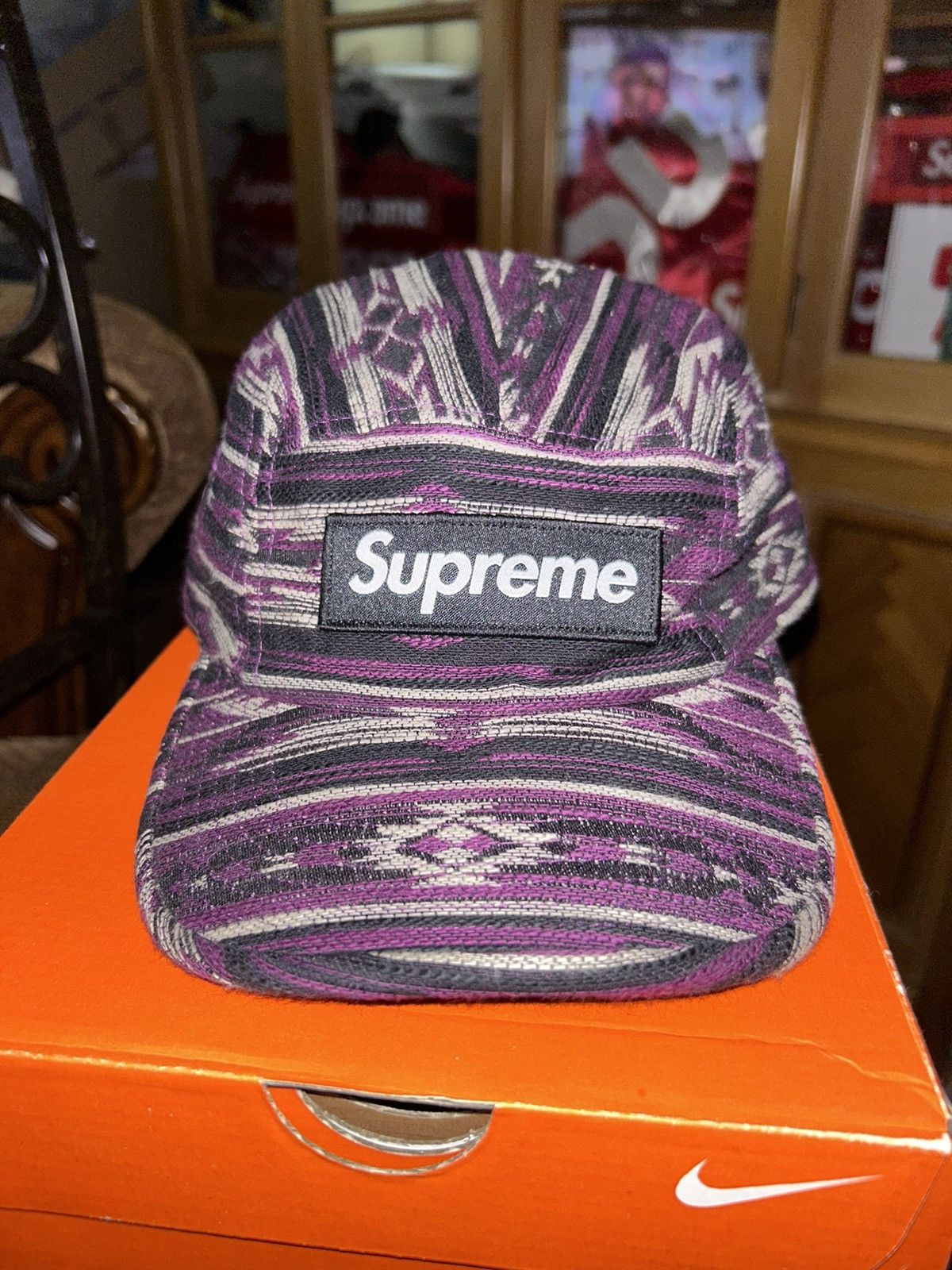 Supreme Supreme Woven Pattern Camp Cap Purple FW22 NEW Size ONE SIZE - 1 Thumbnail