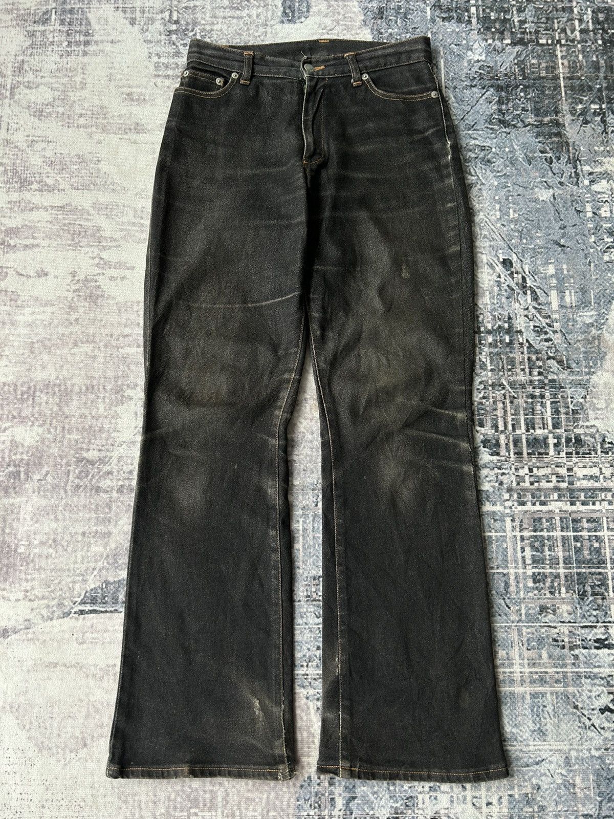 If Six Was Nine Flared Tornado Mart Styles Black Denim Size US 28 / EU 44 - 3 Thumbnail