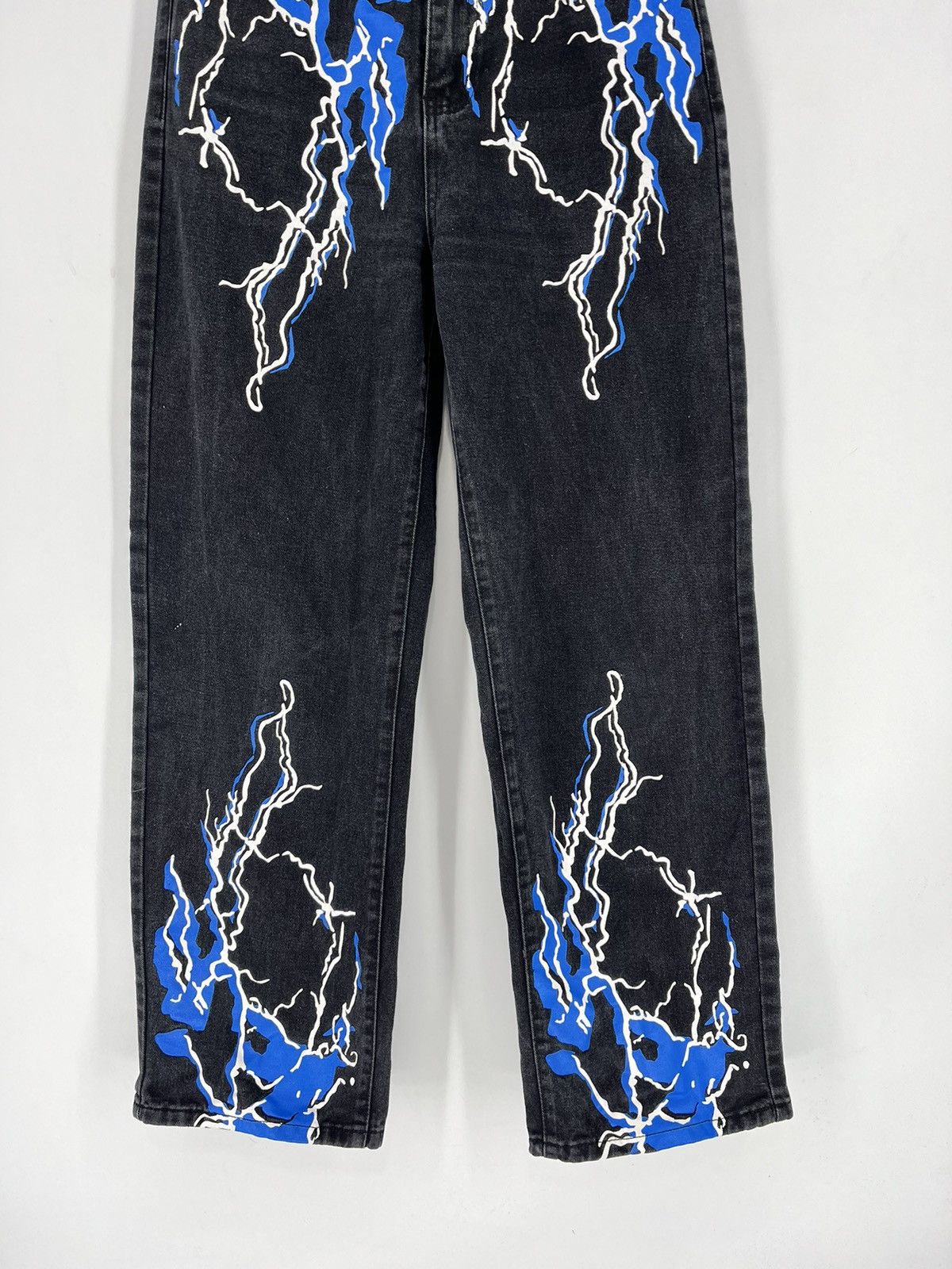 Vintage Vintage Lightning Print Tie Dye Men Straight Jeans Trousers Size US 30 / EU 46 - 3 Thumbnail