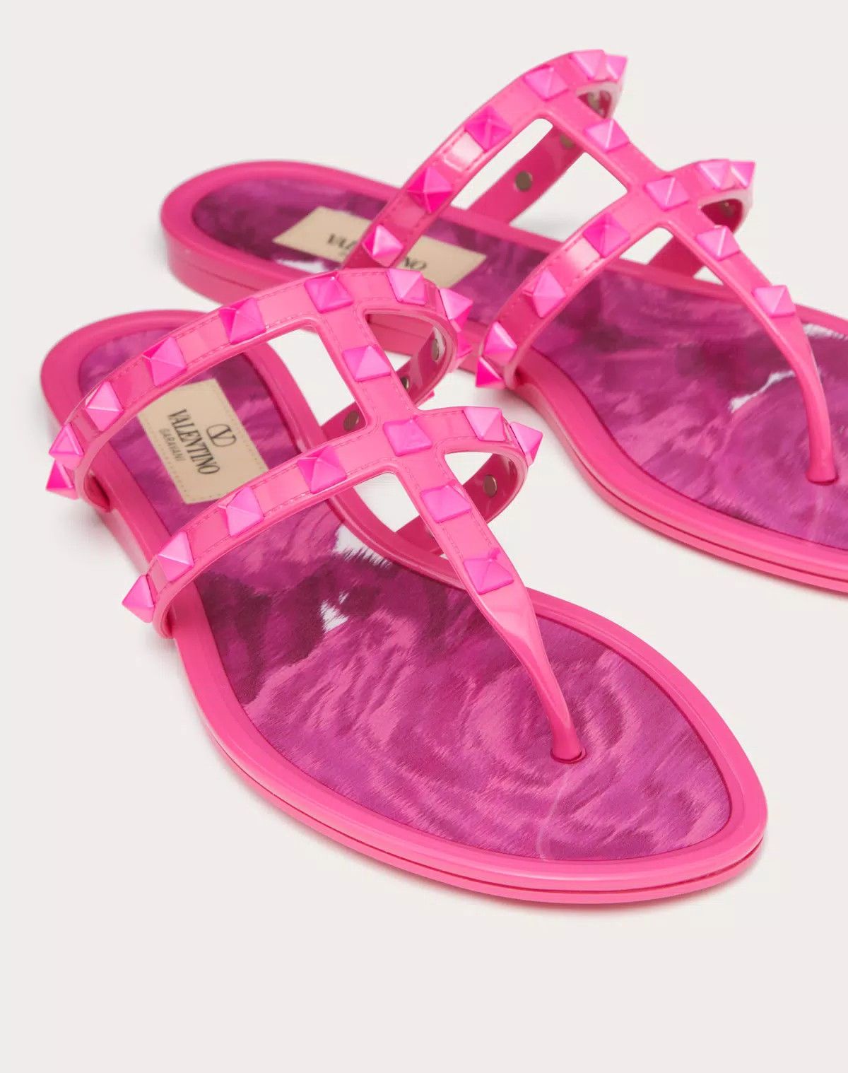 Valentino o1s1wg110426 Rockstud Low Thong Sandals Polymeric Material Size US 10 / IT 40 - 5 Thumbnail
