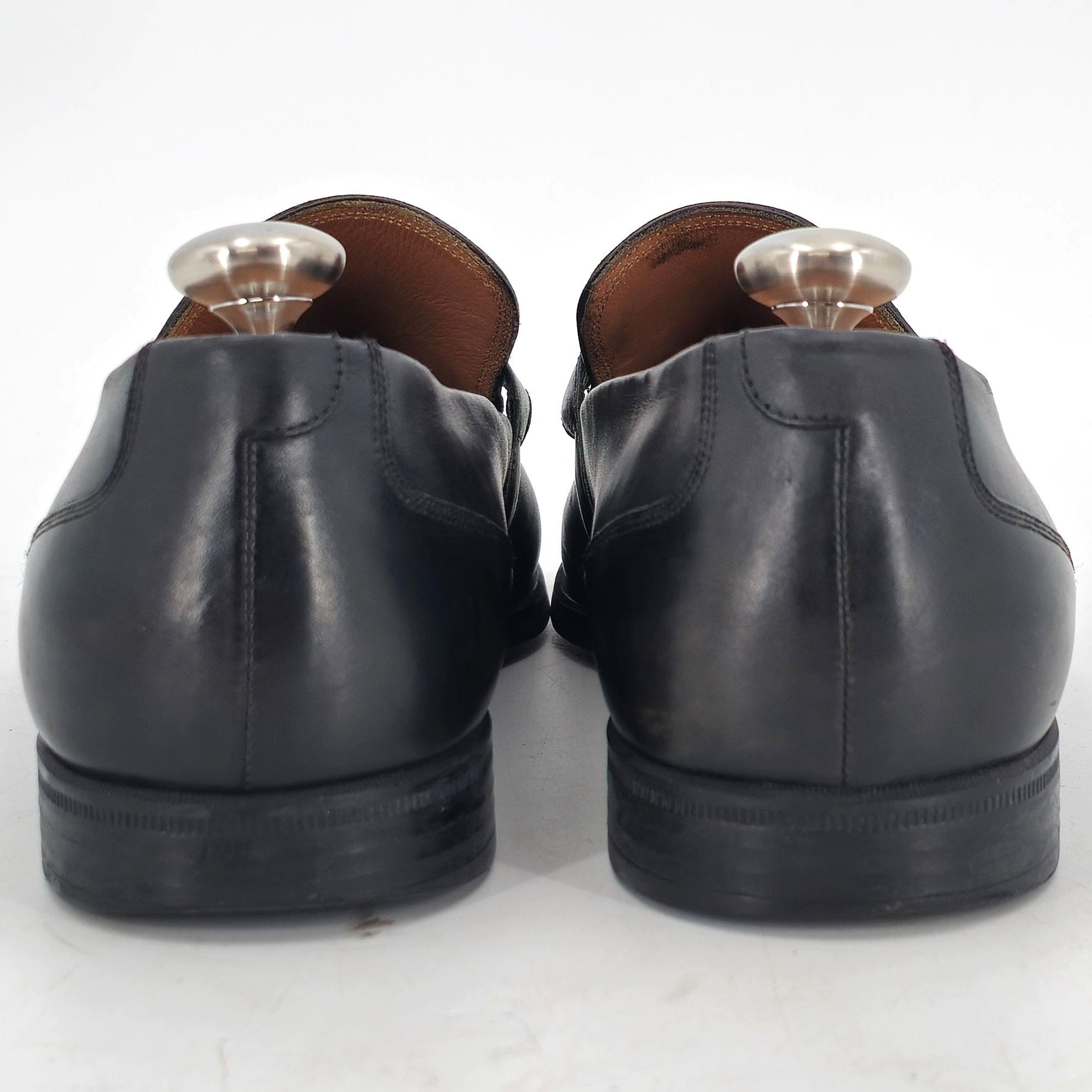 Bally Bally Switzerland Men's size 7D Black Leather Logo Plate Bit Size US 7 / EU 40 - 9 Thumbnail