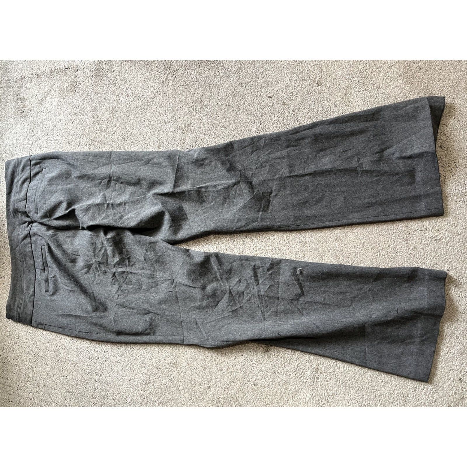 Express Express Editor Relaxed Trouser Pants Women’s 8R Gray Mid Rise Chino, 27” Inseam, Size 8, Express Editor, Pants, Women, Gray, 90s/90s? Size 30" / US 8 / IT 44 - 3 Thumbnail