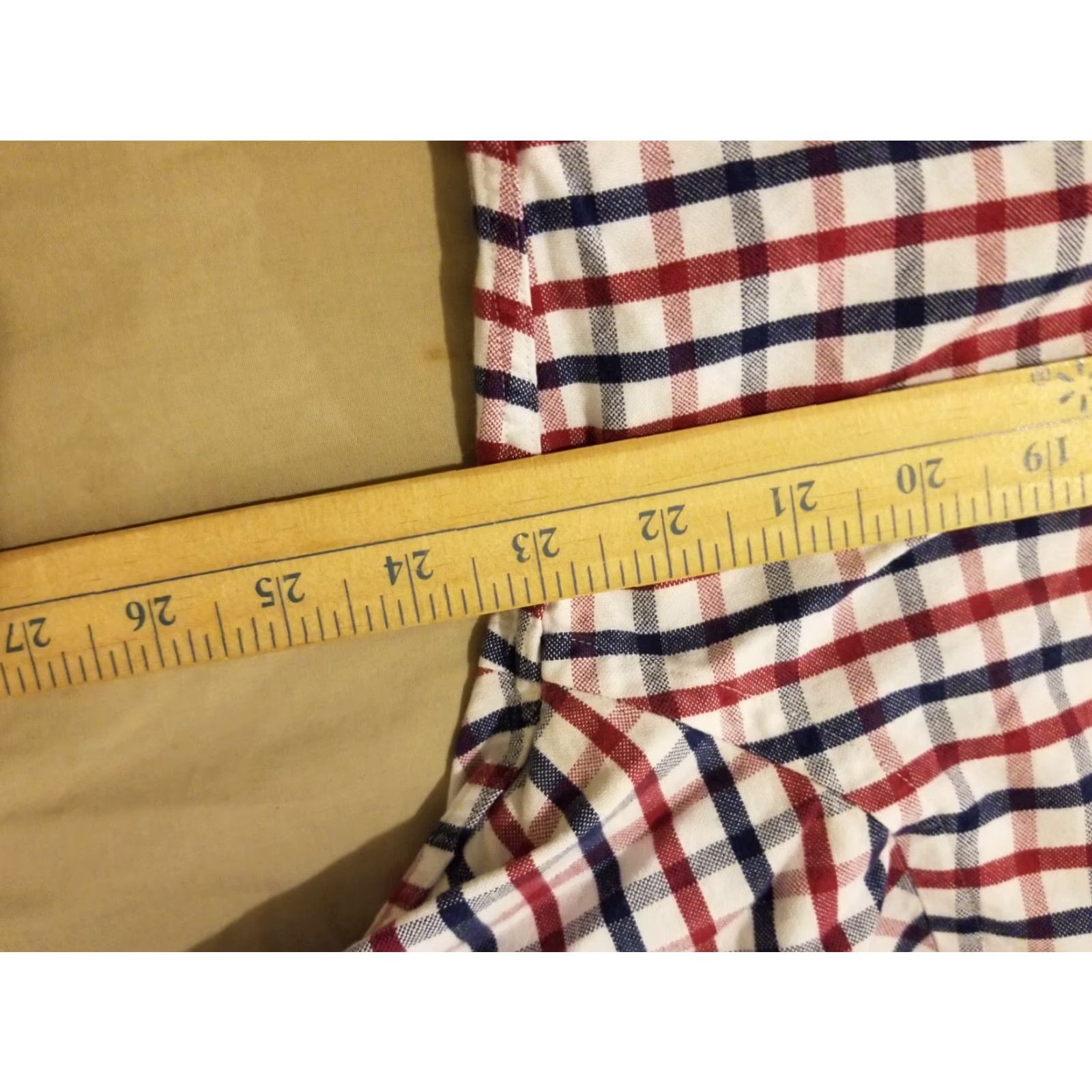 Charles Tyrwhitt Charles Tyrwhitt Shirt Mens L Large Slim Red Plaid Button-Up Cotton Shirt Size 42R - 4 Thumbnail