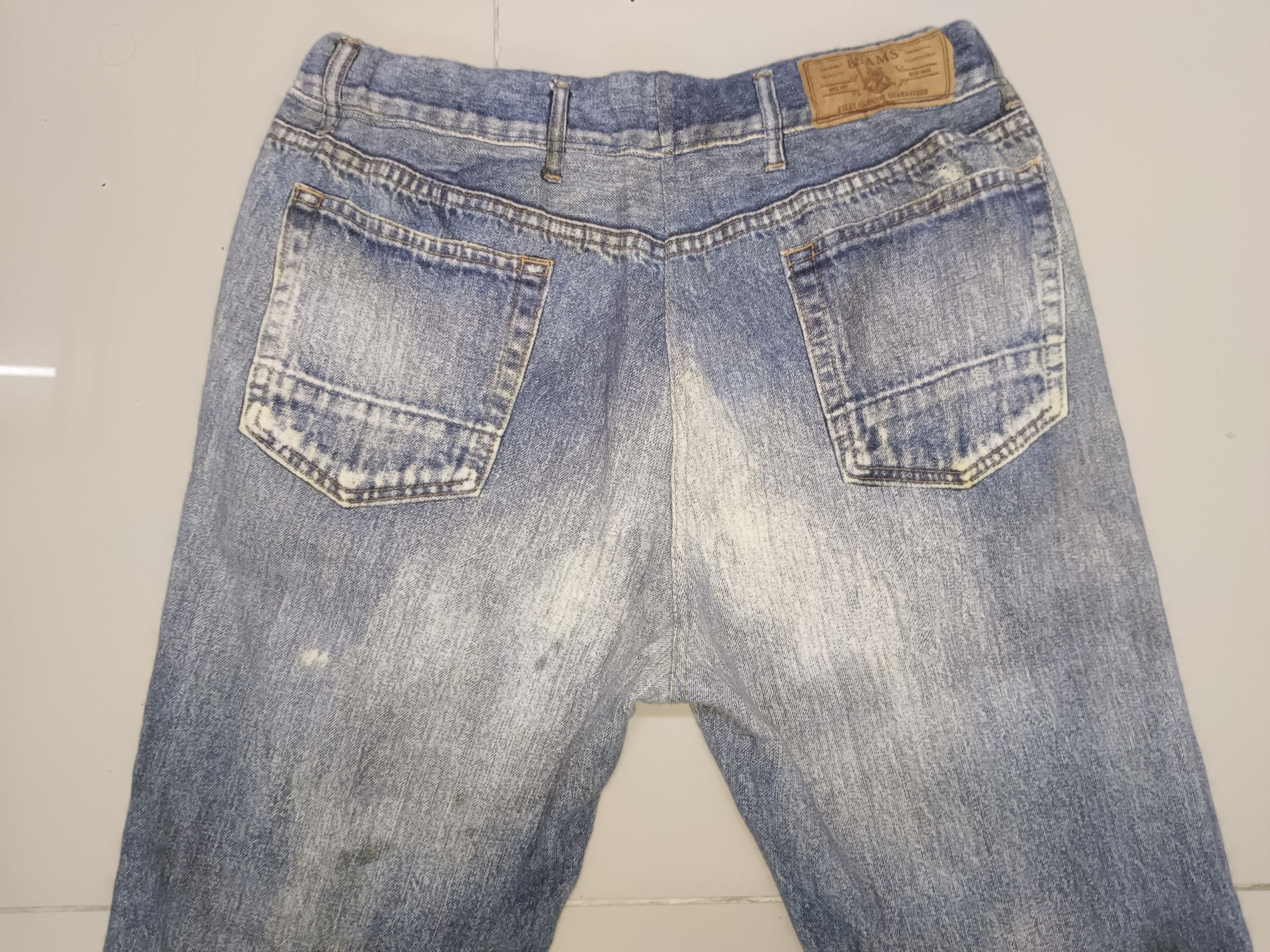 14th Addiction × Beams Plus × Le Grande Bleu (L.G.B.) Vintage Beams Japan Distressed Jeans Size US 31 - 8 Thumbnail