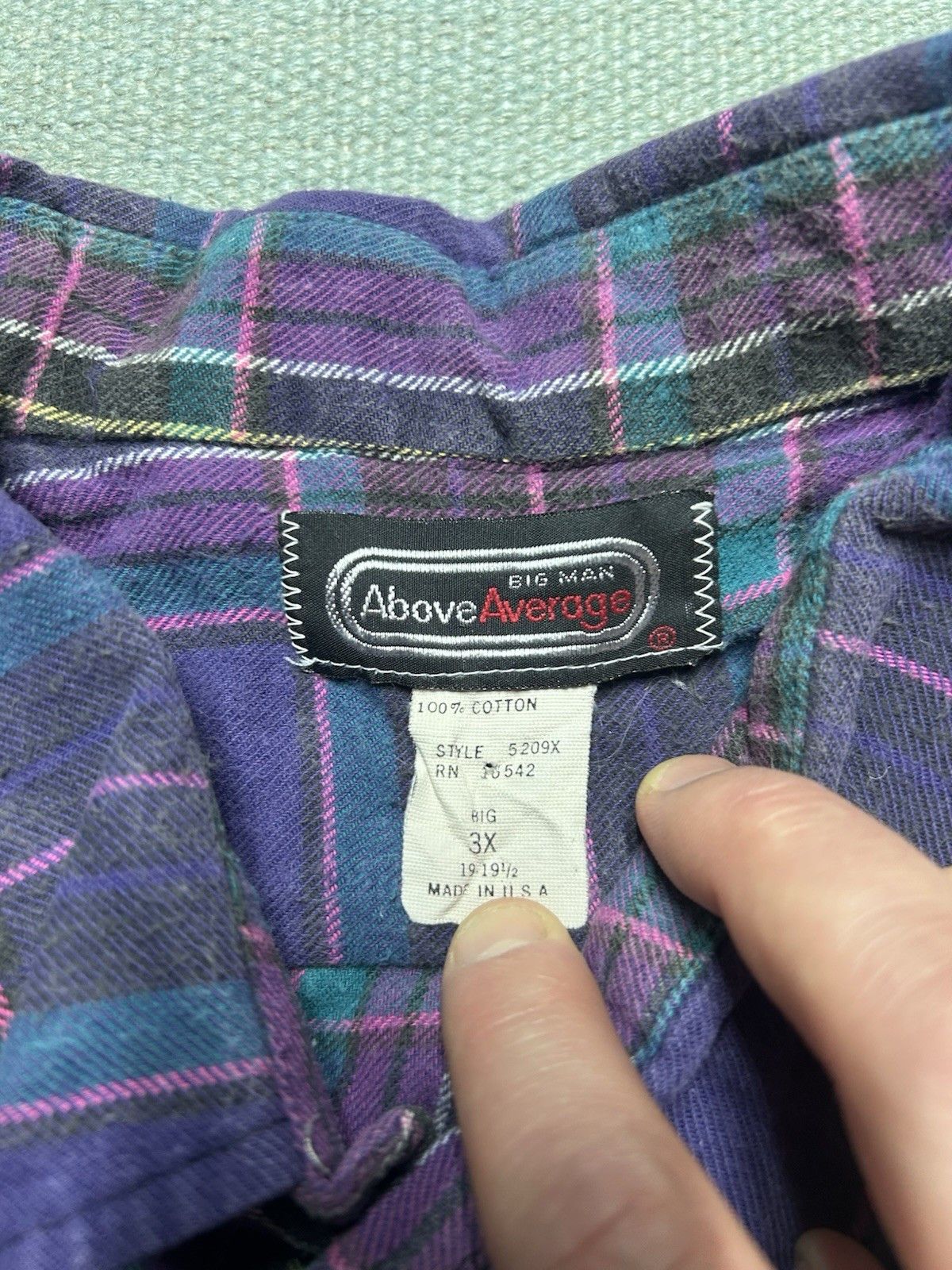 Vintage Vtg 80s flannel shirt brushed cotton soft plaid purple 3XL Size US XXL / EU 58 / 5 - 4 Thumbnail