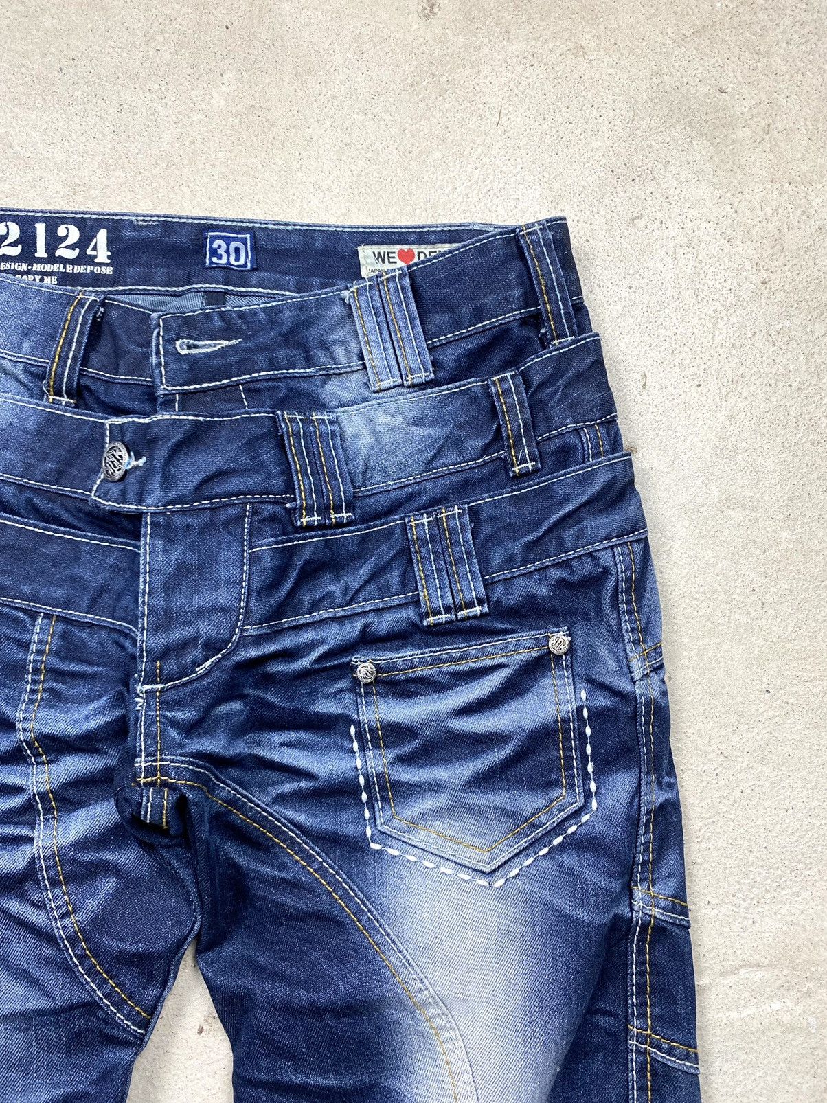 Japanese Brand Rare! Vintage Japan Design by Okishana Samoki Jeans Pants Size US 30 / EU 46 - 4 Thumbnail