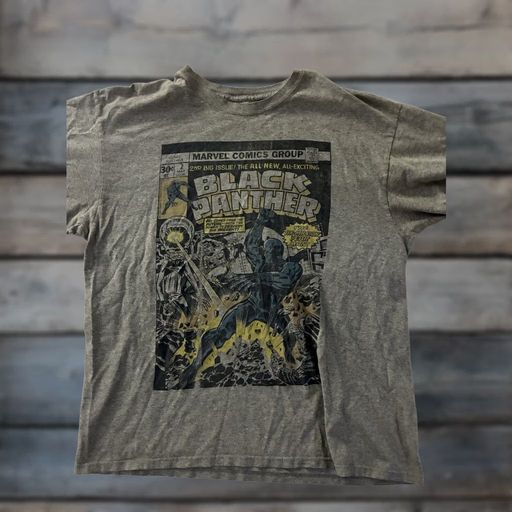 Vintage VINTAGE Black Panther MARVEL COMICS Gray T-Shirt XL Size US XL / EU 56 / 4 - 1 Thumbnail