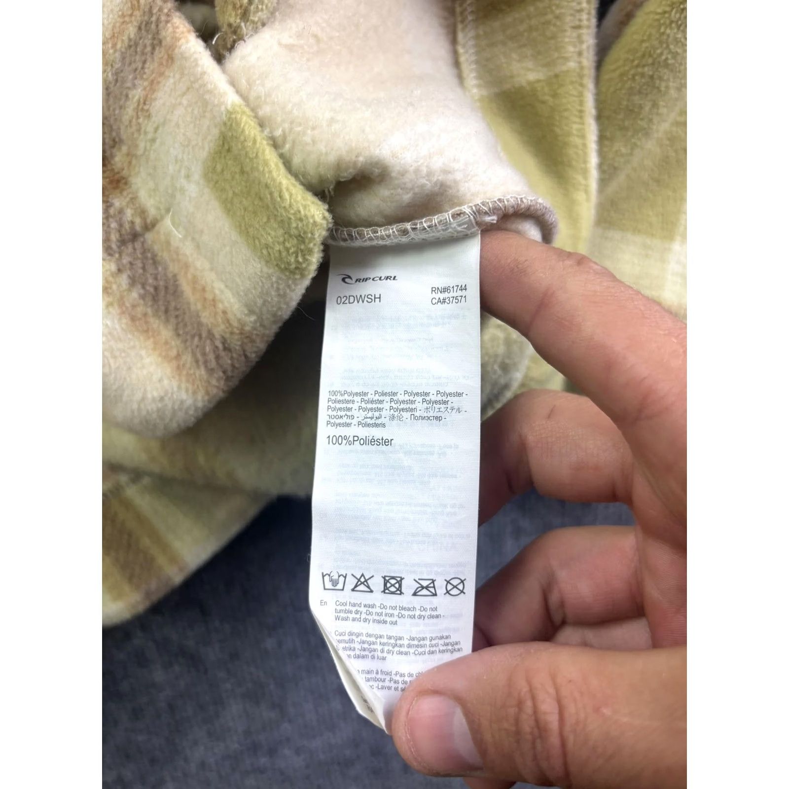 Rip Curl Rip Curl Shirt Jacket Womens XS Beige Plaid Fleece Button Front Pockets Casual Size XS / US 0-2 / IT 36-38 - 6 Thumbnail