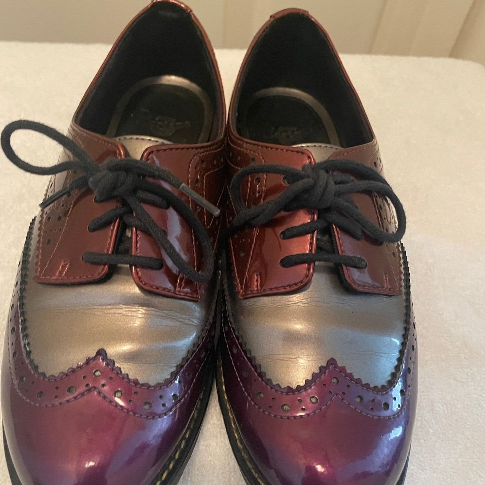 Dr. Martens Doc Martens Polina Patent Leather Wingtip Oxford Shoe Size US 5 / IT 35 - 1 Thumbnail