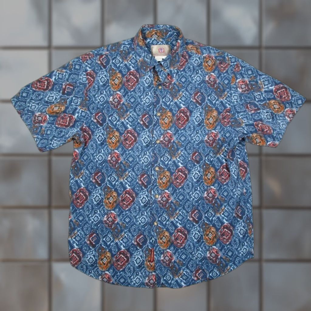 The Territory Ahead VINTAGE Territory Ahead Shirt Mens Large Blue Button Up Hawaiian Abstract Tiki Size US L / EU 52-54 / 3 - 1 Thumbnail