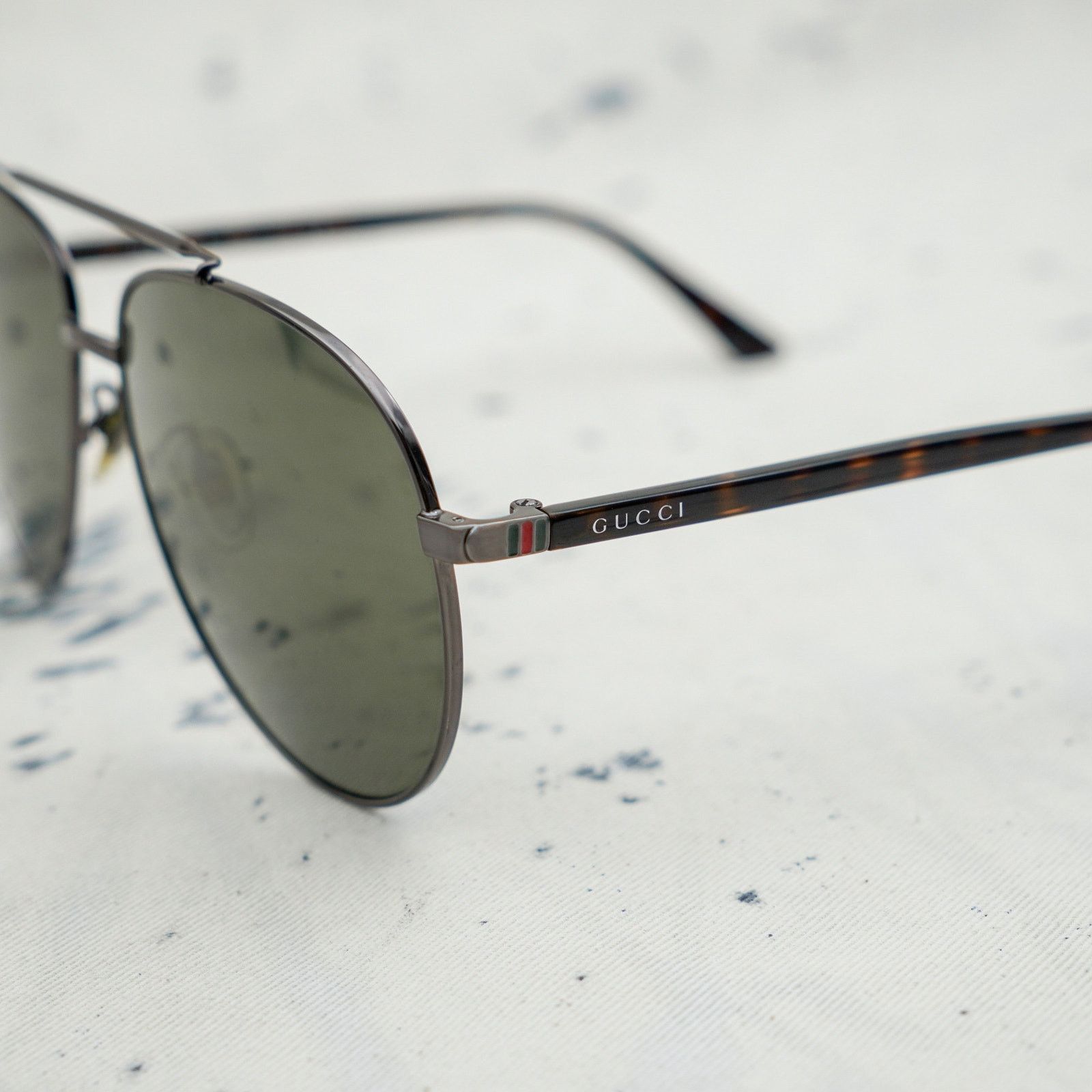 Gucci Gucci gg 0043 tortoiseshell web stripe logo pilot sunglasses Size ONE SIZE - 4 Thumbnail