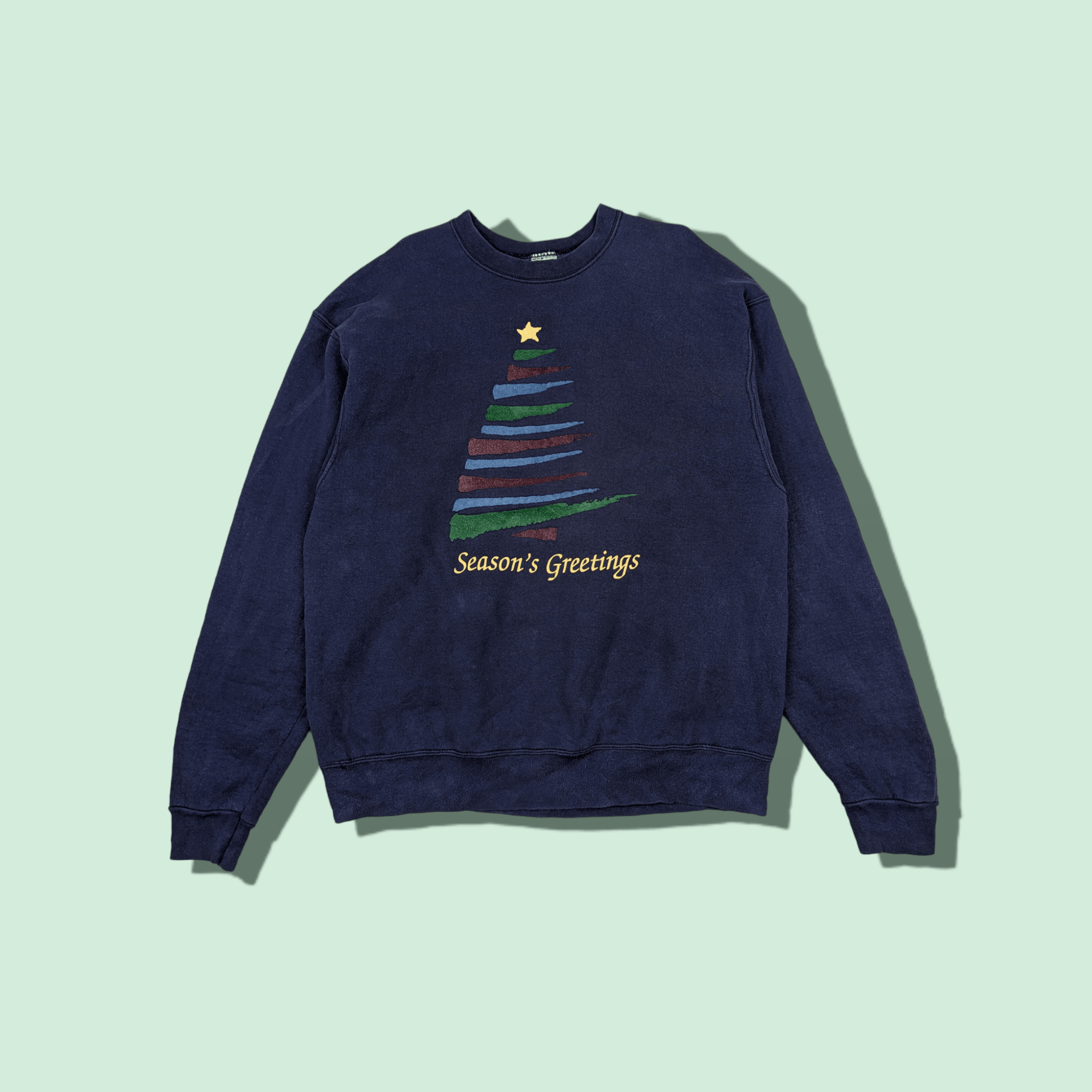Fruit Of The Loom Vintage 90's FOTL Christmas Tree Merry Christmas Jumper Size US XL / EU 56 / 4 - 1 Thumbnail