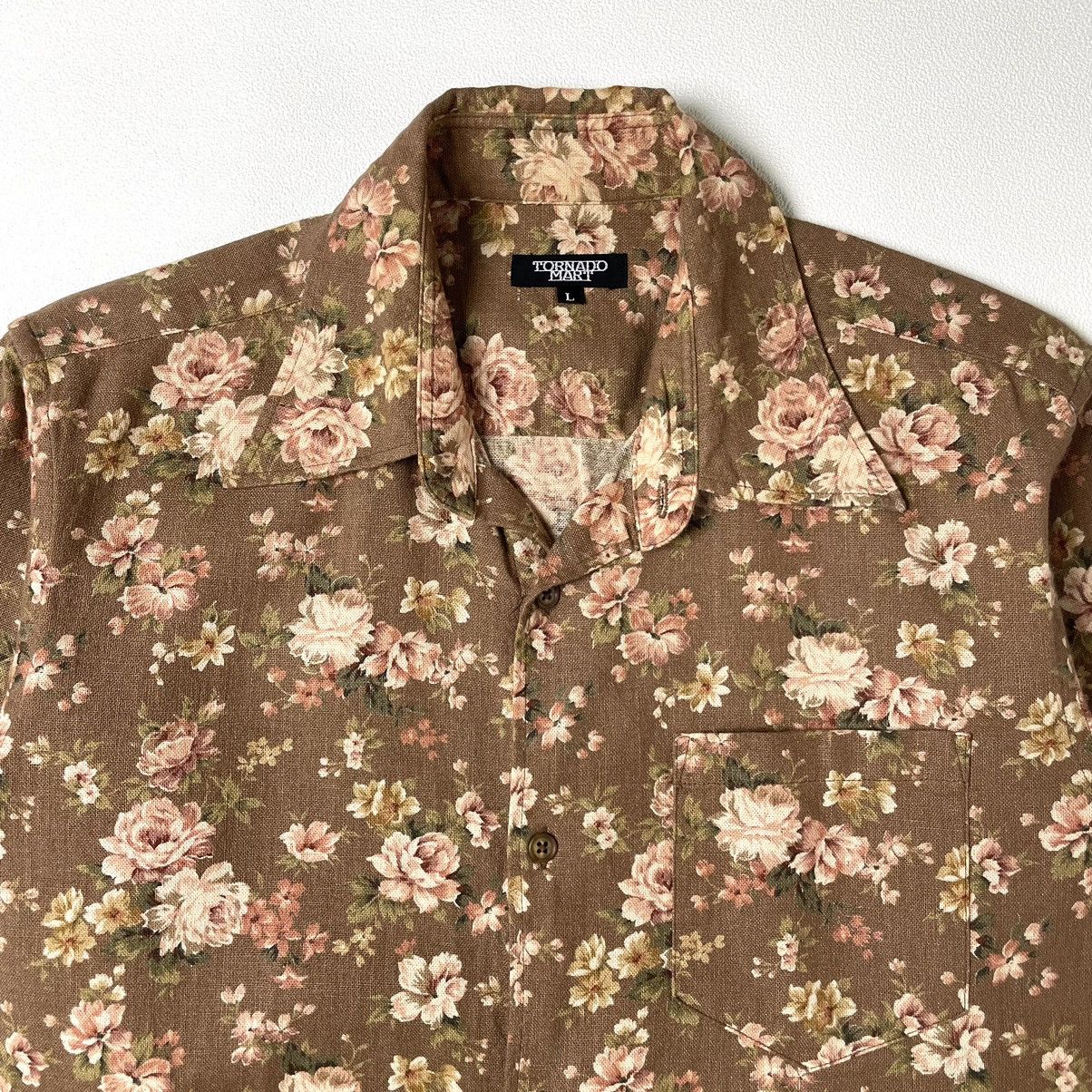 Japanese Brand Tornado Mart Flowers Linen Long Sleeve Shirt Size US M / EU 48-50 / 2 - 2 Thumbnail