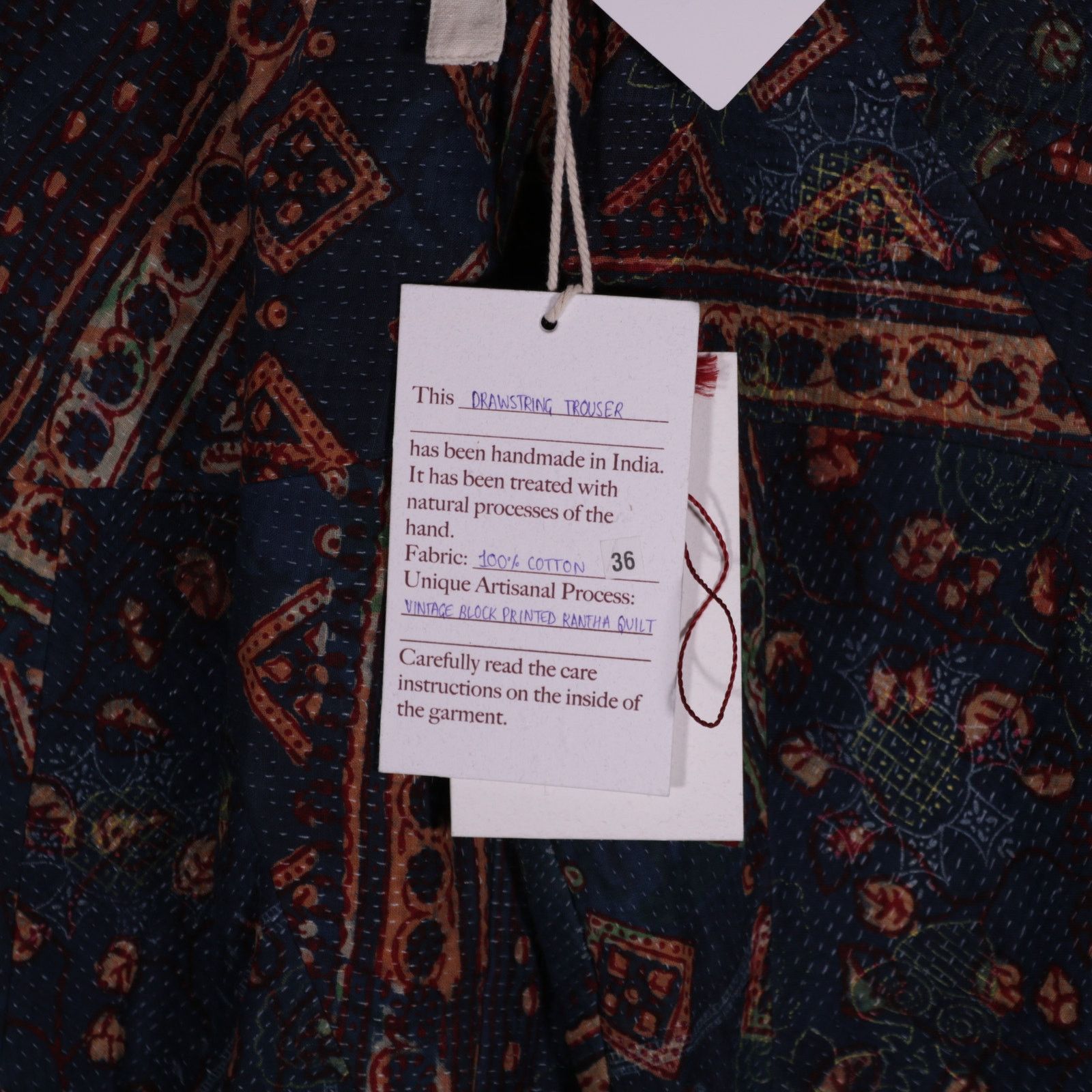 Kartik Research Karu Research Kantha Quilt Block Print Pants Kartik Size US 36 / EU 52 - 5 Thumbnail